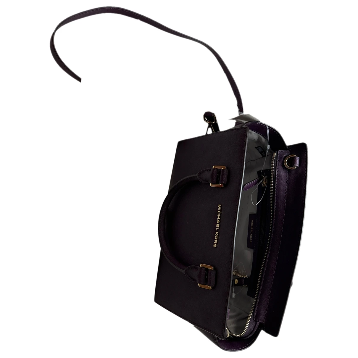Pre-owned Michael Kors Selma Leather Handbag In Purple