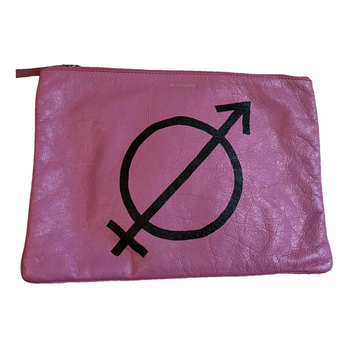 Pre-owned Balenciaga Leather Clutch Bag In Pink