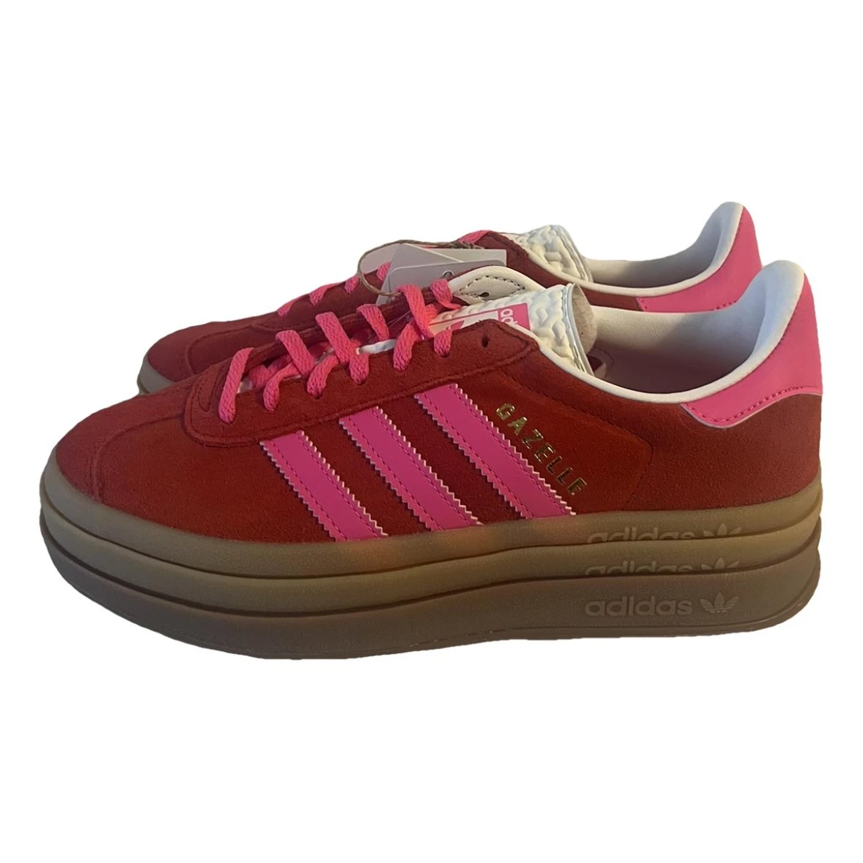 Pre-owned Adidas Originals Gazelle Cloth Trainers In Red