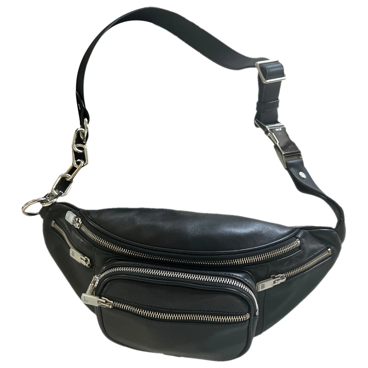 Pre-owned Alexander Wang Attica Leather Handbag In Black