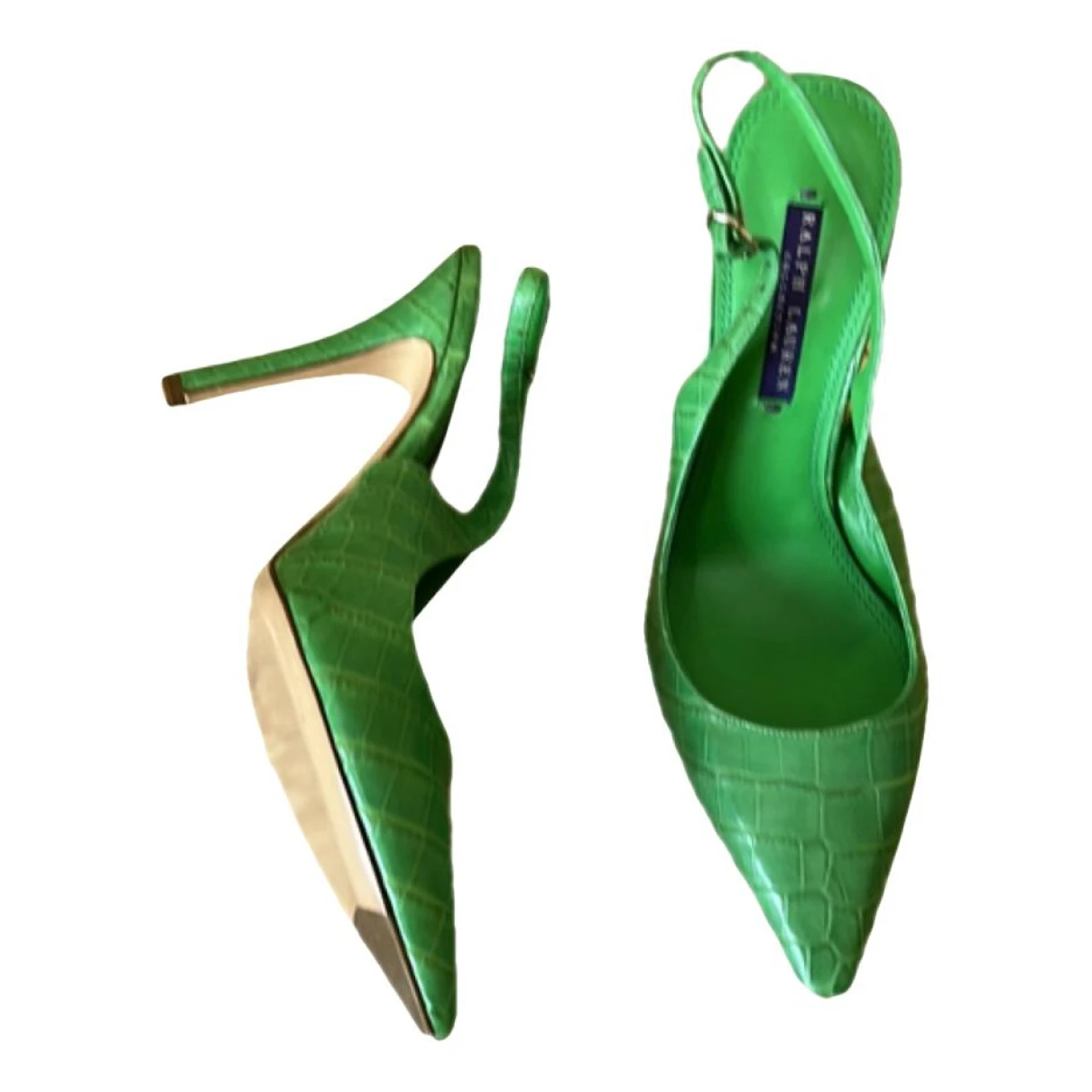 Pre-owned Ralph Lauren Leather Heels In Green