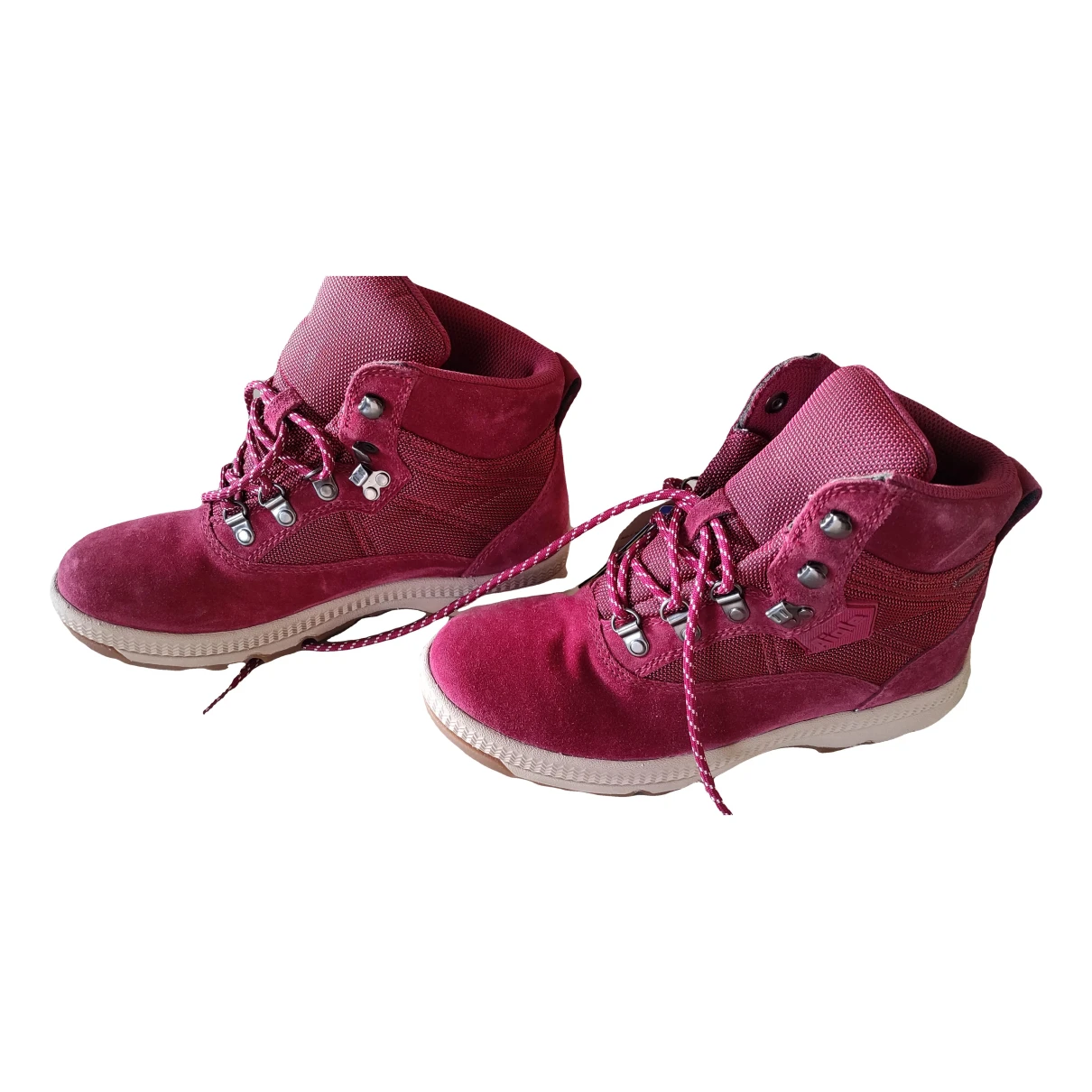 Pre-owned Aigle Cloth Trainers In Burgundy