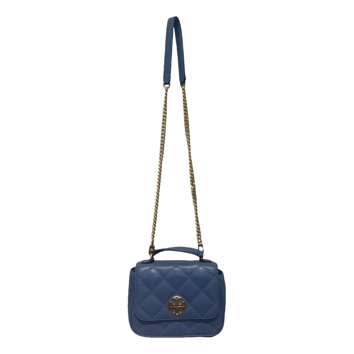 Pre-owned Tory Burch Leather Crossbody Bag In Blue