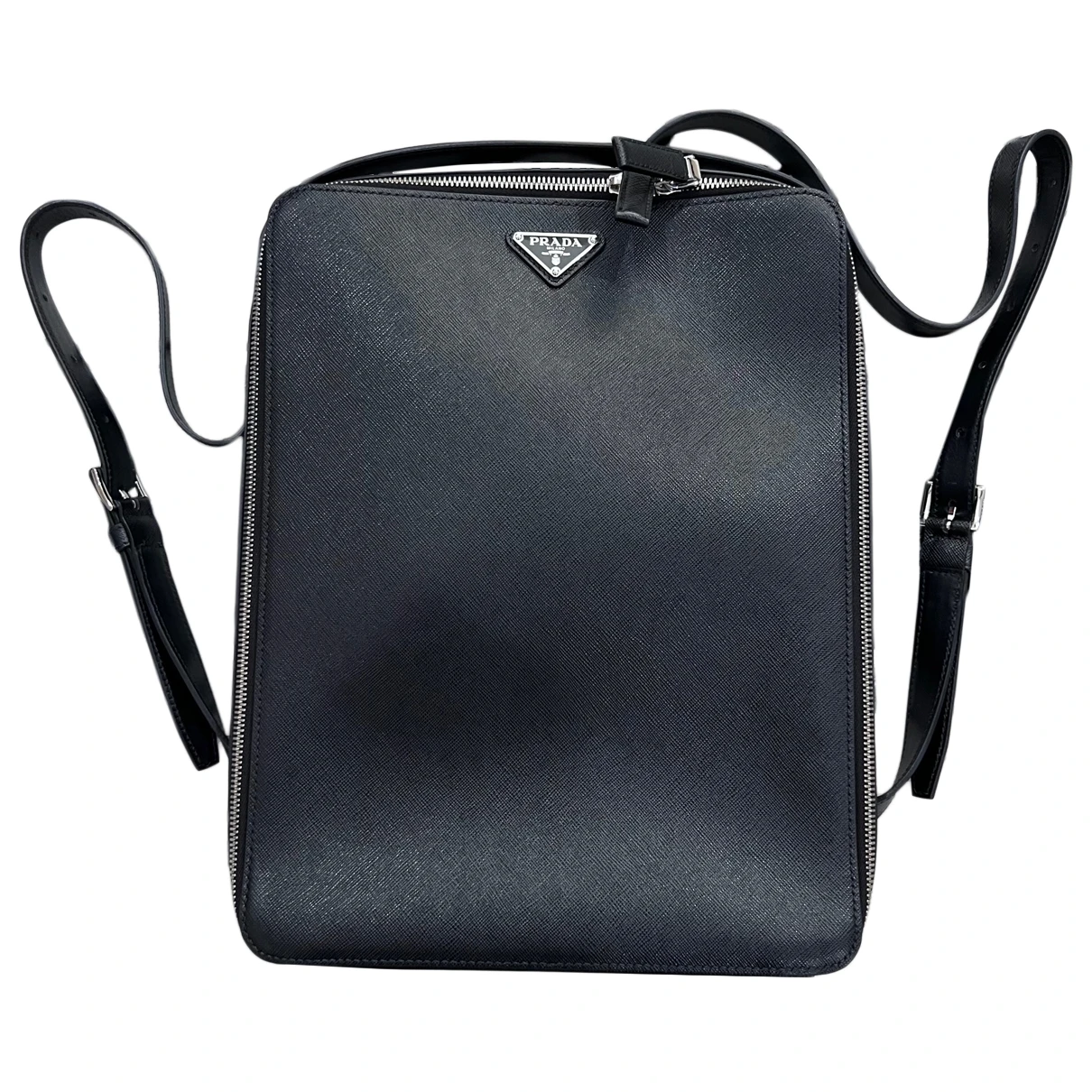 Pre-owned Prada Leather Travel Bag In Black