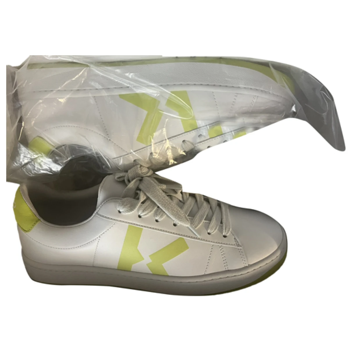 Pre-owned Kenzo Leather Low Trainers In White