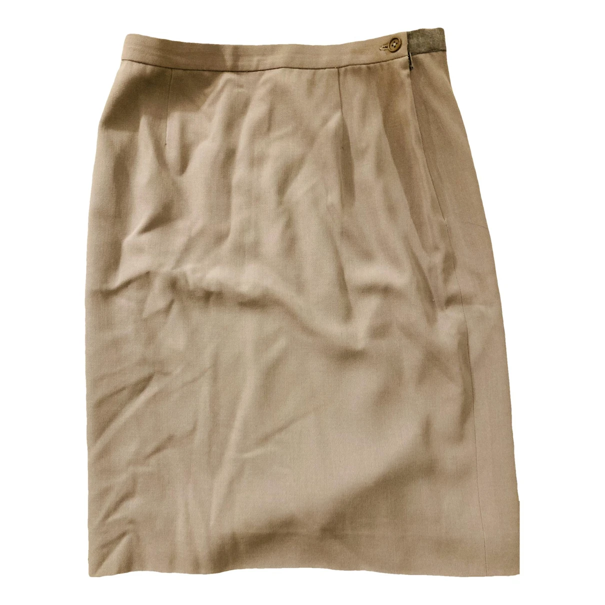Pre-owned Emporio Armani Wool Mid-length Skirt In Beige