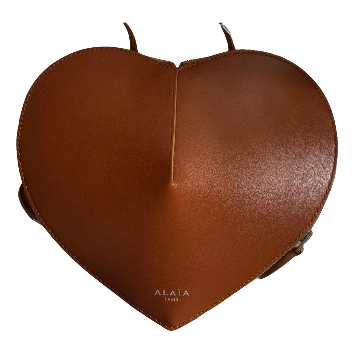 Pre-owned Alaïa Le Coeur Leather Handbag In Brown