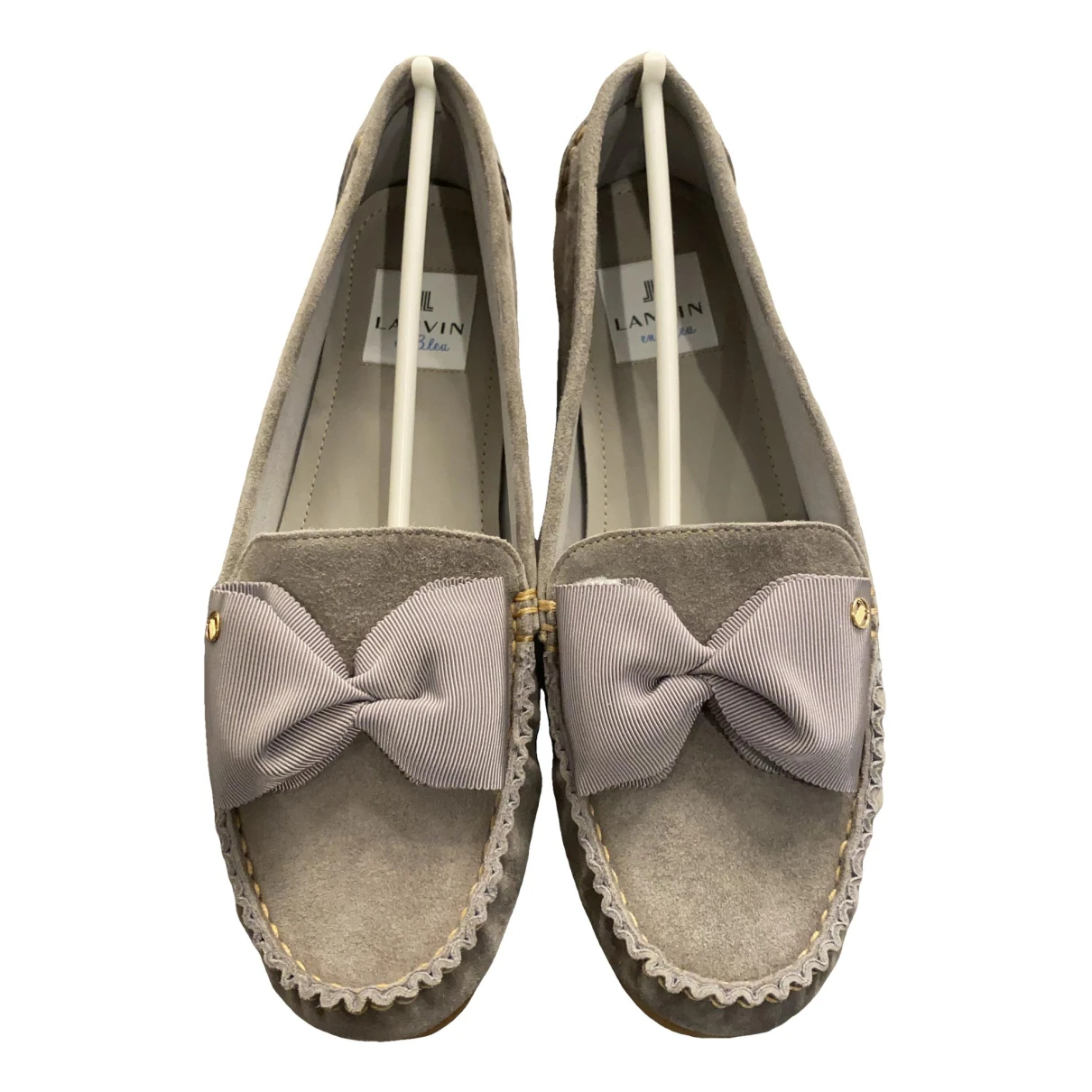 Pre-owned Lanvin Leather Flats In Grey