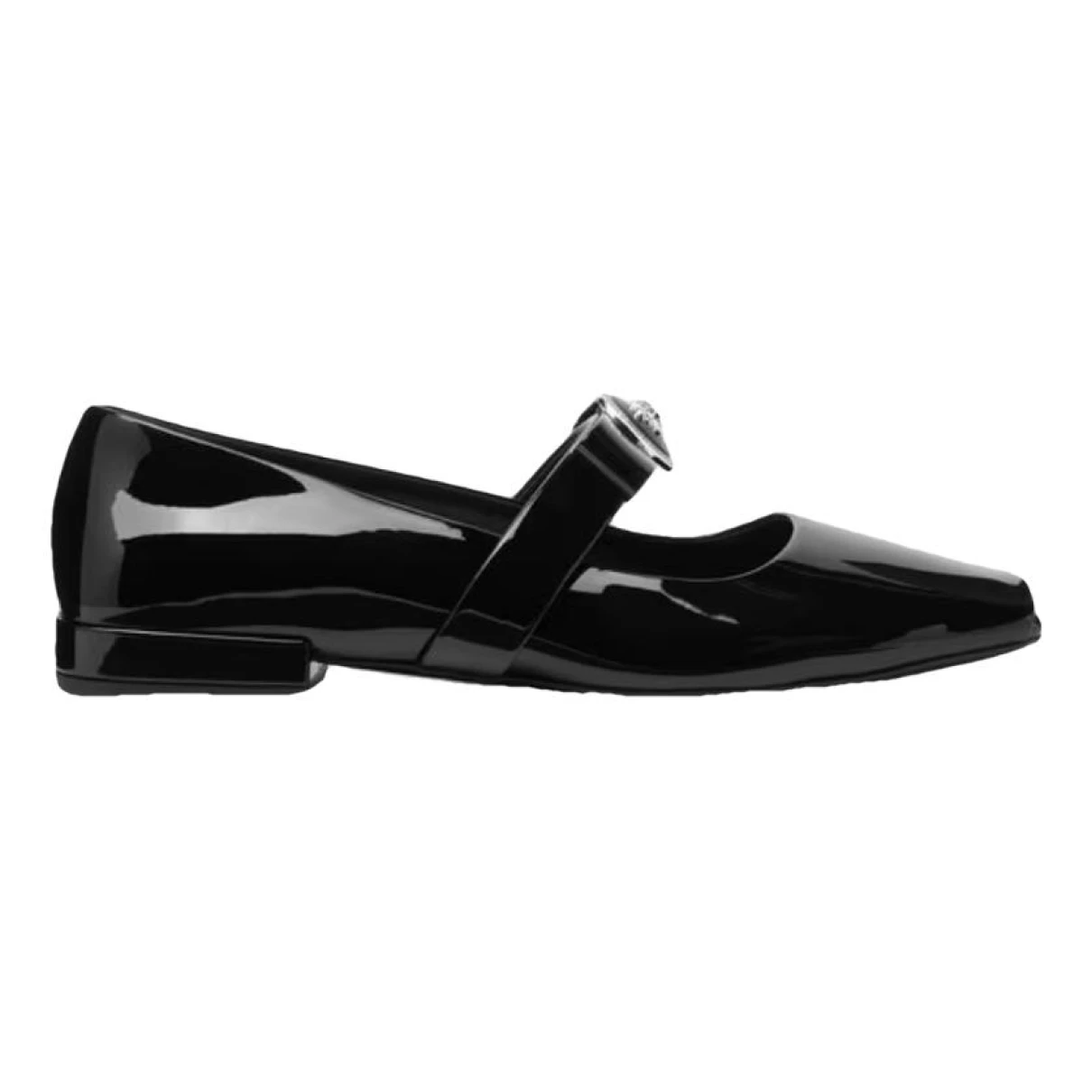 Pre-owned Versace Patent Leather Ballet Flats In Black