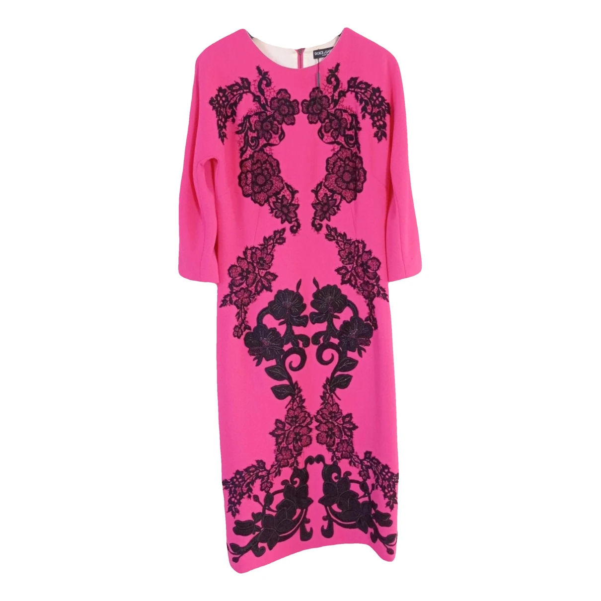 Pre-owned Dolce & Gabbana Wool Mid-length Dress In Pink