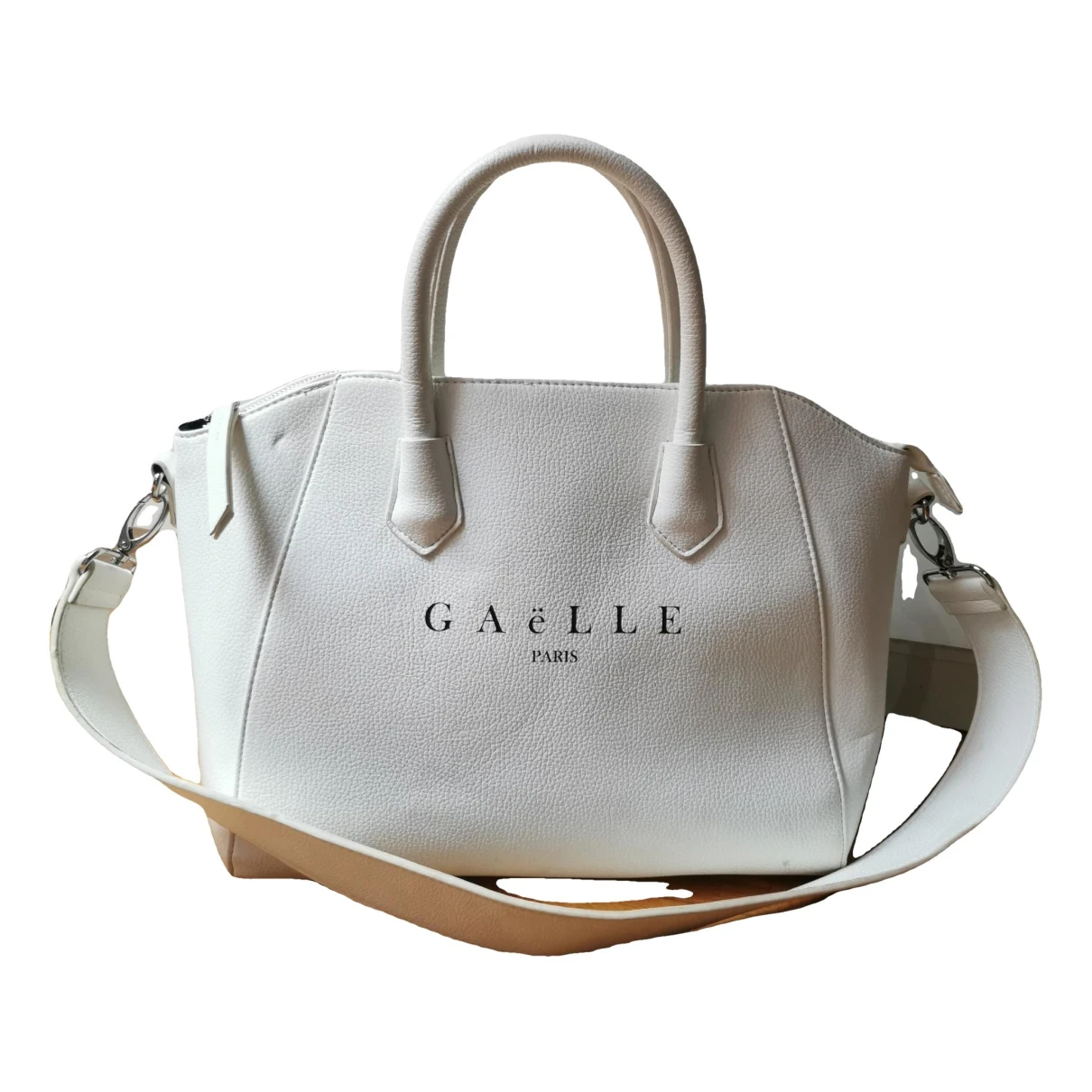 Pre-owned Gaelle Paris Leather Handbag In White