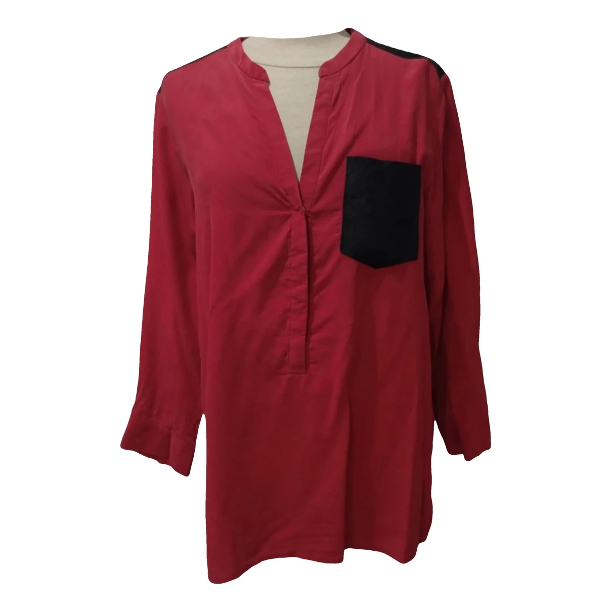Pre-owned Sandro Silk Blouse In Red