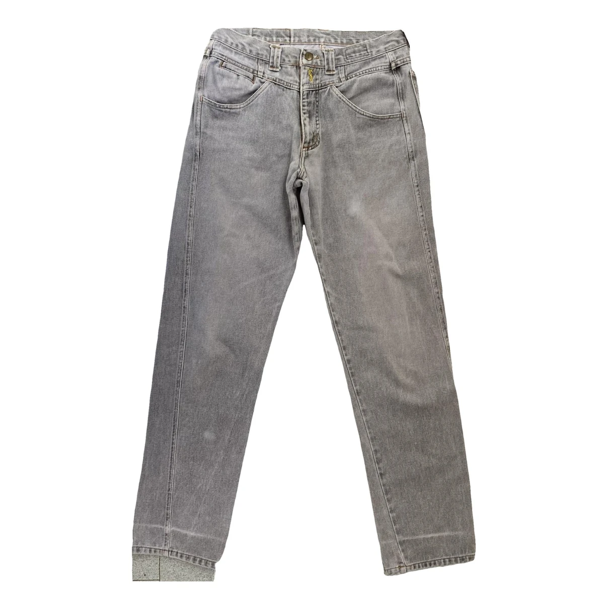 Pre-owned Saint Laurent Straight Jeans In Grey