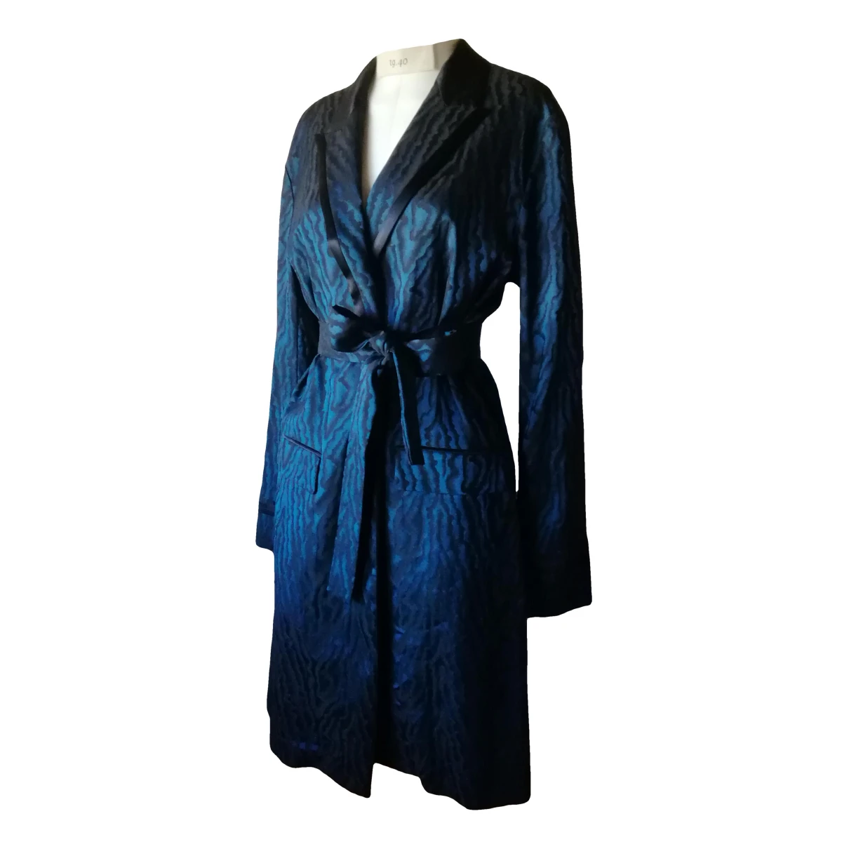 Pre-owned La Perla Silk Coat In Blue