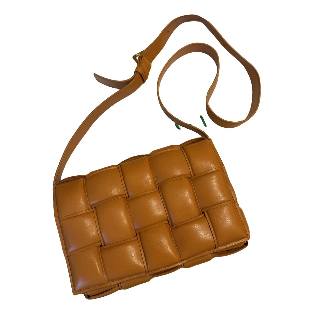 Pre-owned Bottega Veneta Cassette Padded Leather Crossbody Bag In Orange