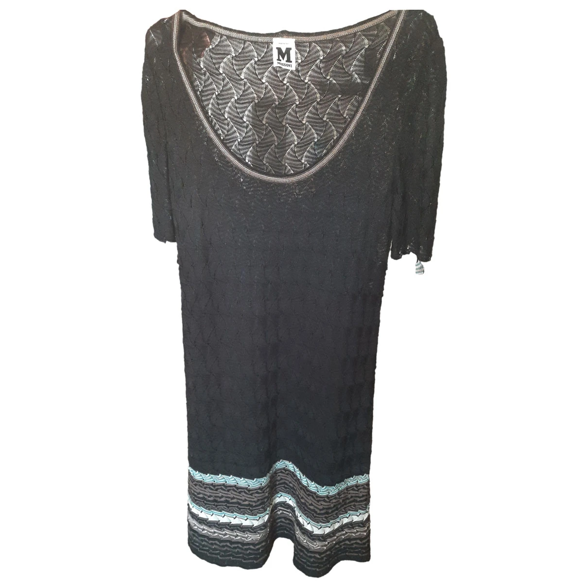 Pre-owned M Missoni Lace Mid-length Dress In Black