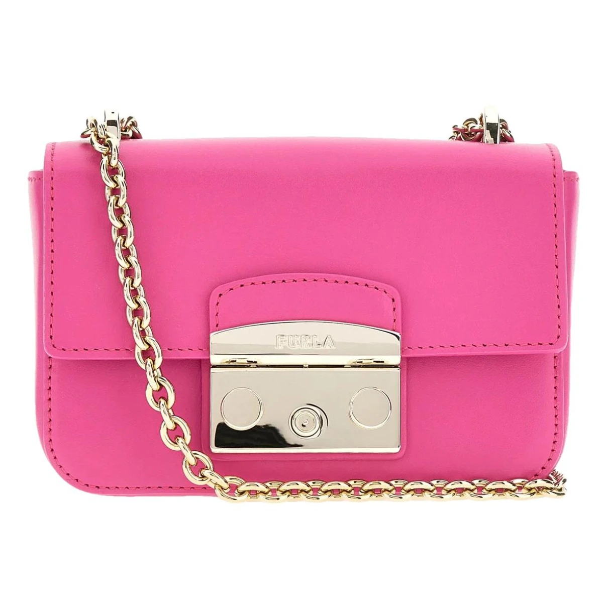 Pre-owned Furla Metropolis Leather Handbag In Pink