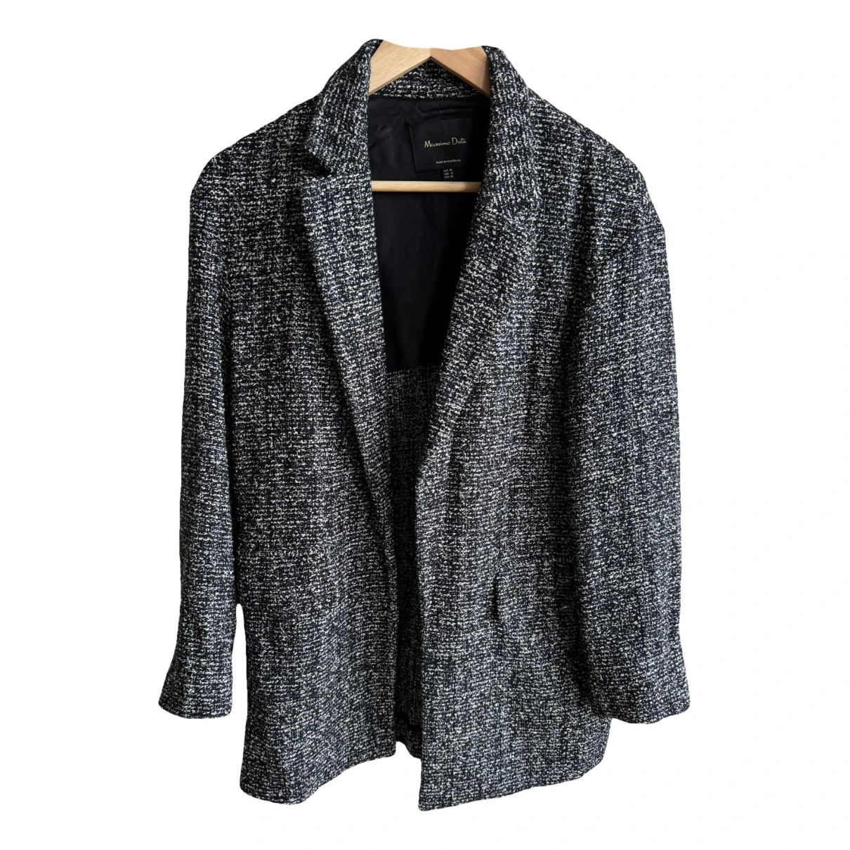 Pre-owned Massimo Dutti Wool Blazer In Grey