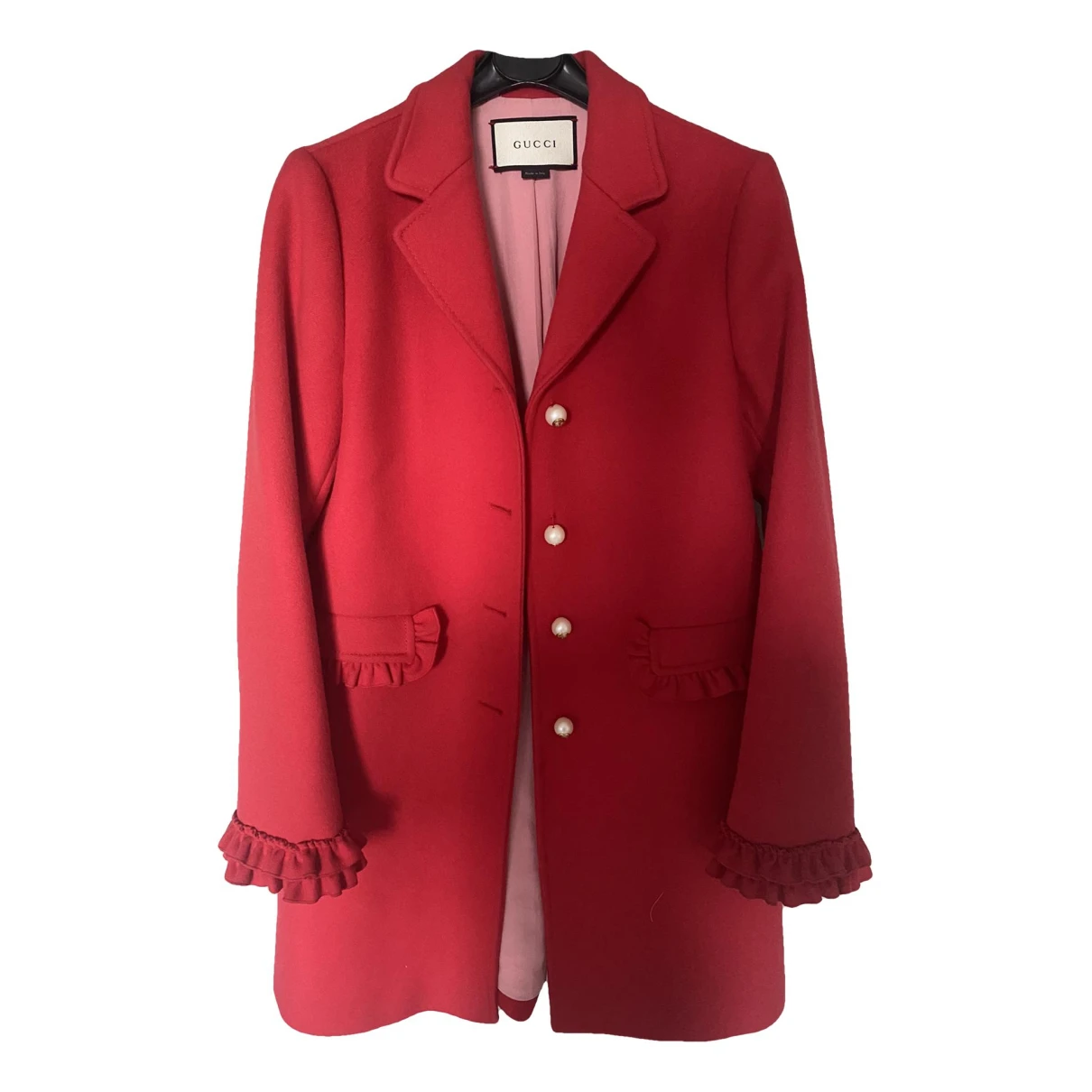 Pre-owned Gucci Wool Coat In Red