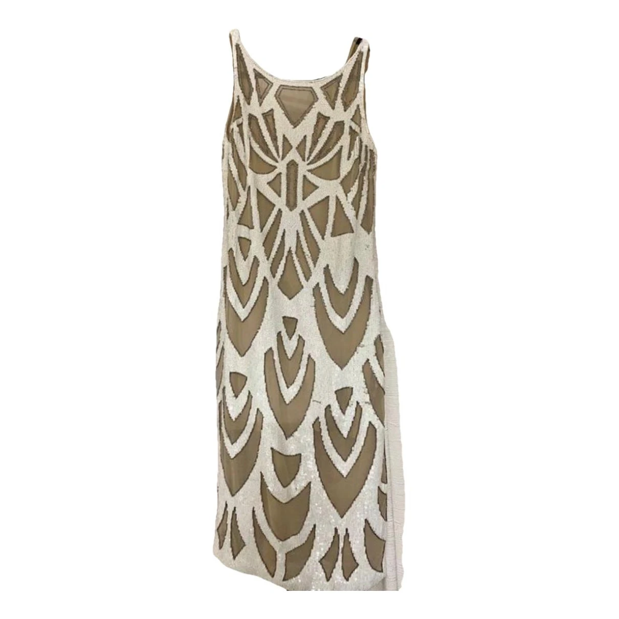 Pre-owned Needle & Thread Mid-length Dress In Beige