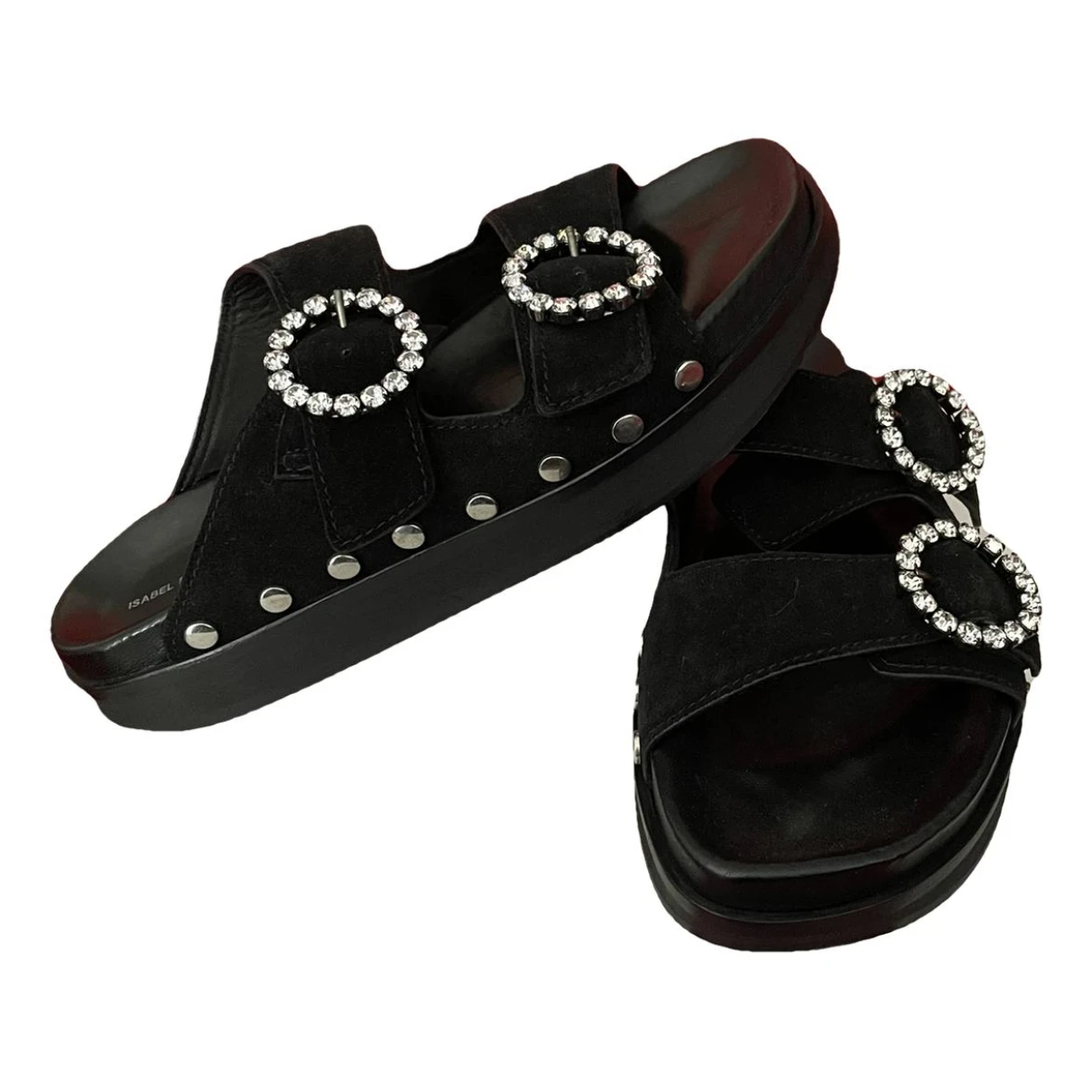 Pre-owned Isabel Marant Mirvin Leather Sandal In Black