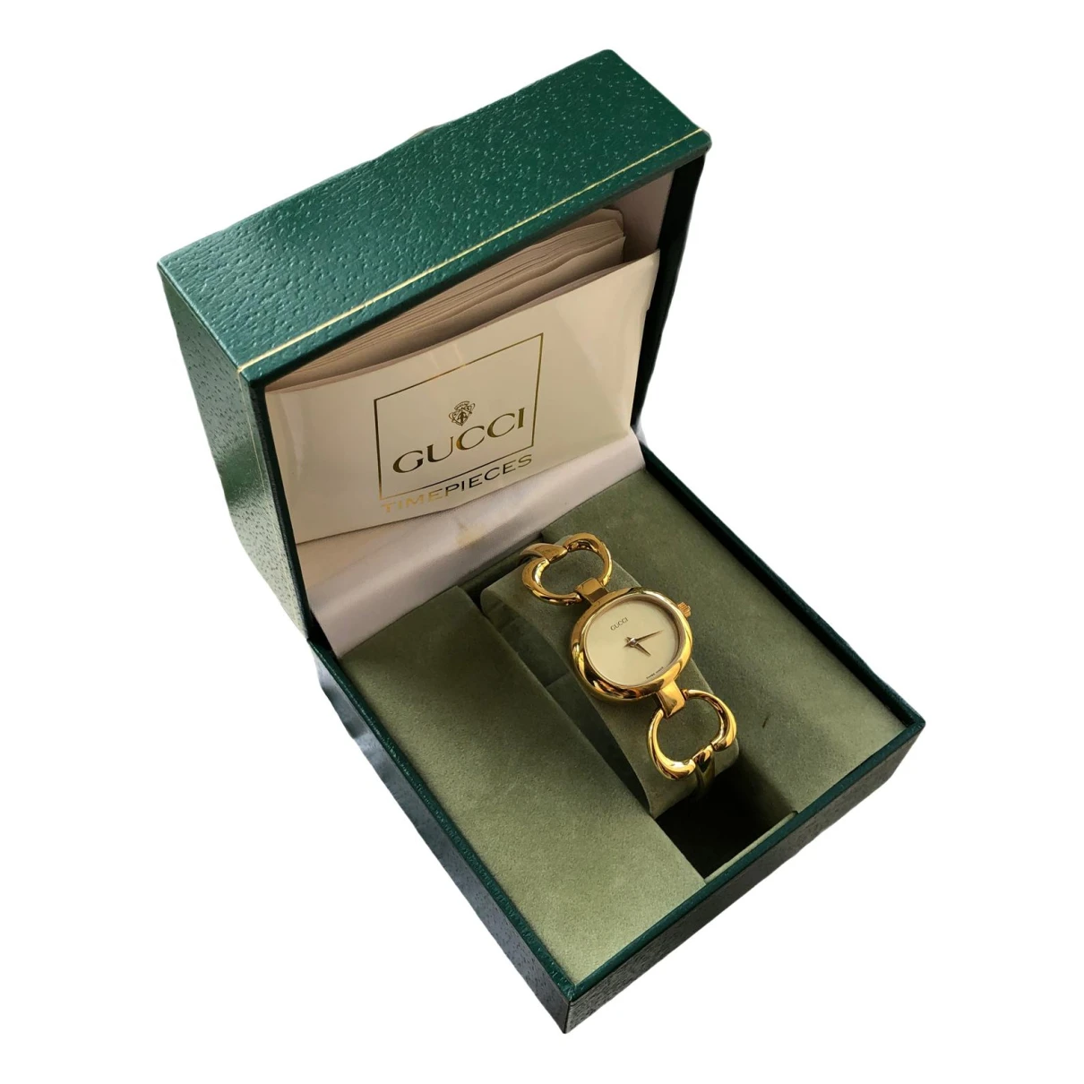 Pre-owned Gucci Horsebit Watch In Gold