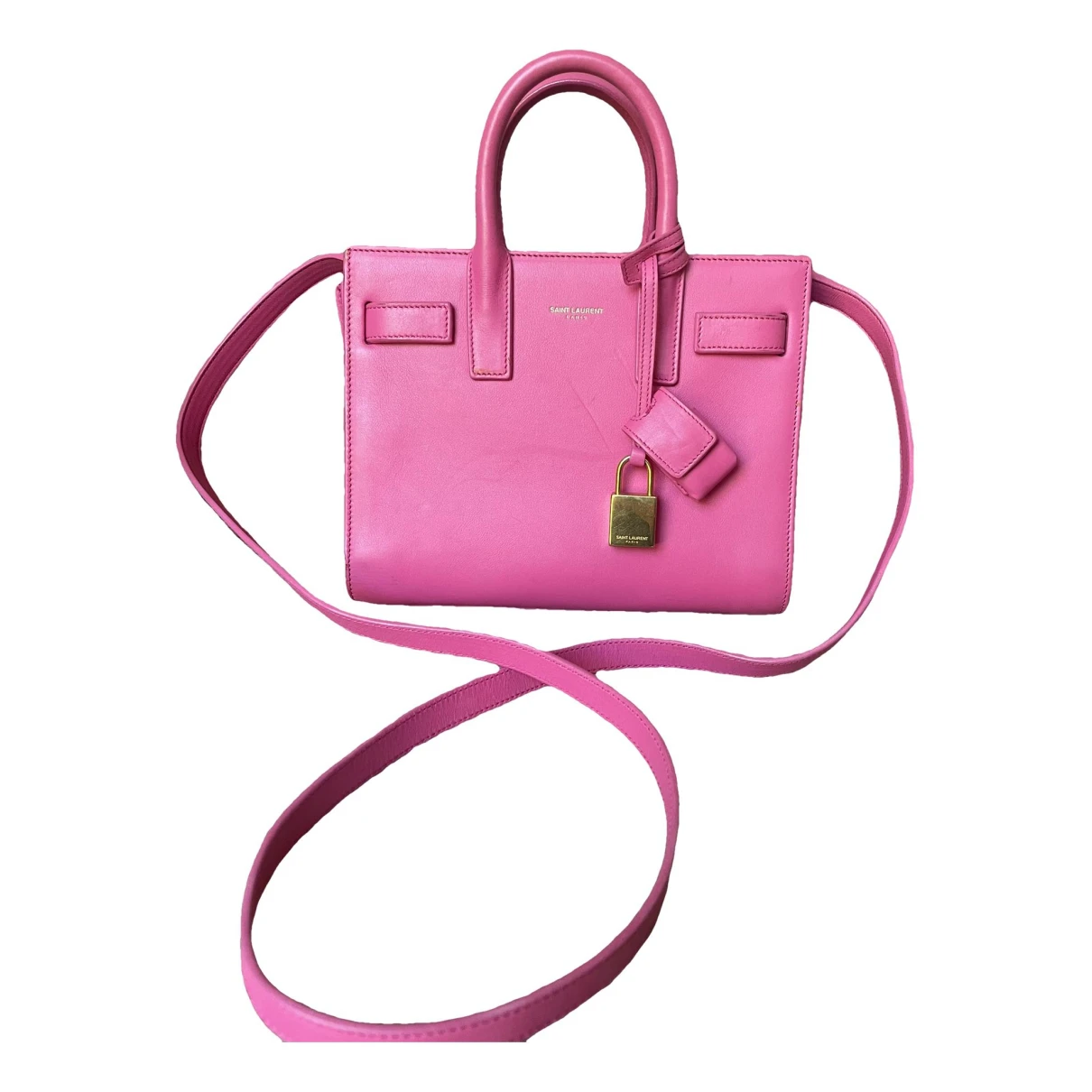 Pre-owned Saint Laurent Sac De Jour Leather Tote In Pink