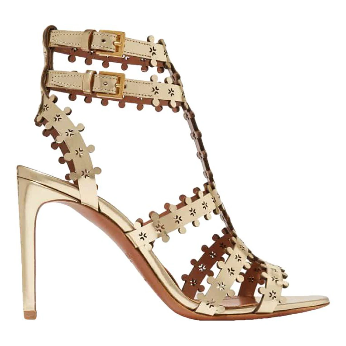 Pre-owned Alaïa Leather Sandal In Gold