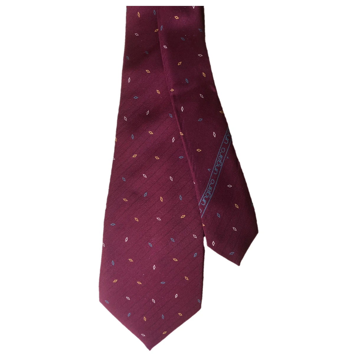 Pre-owned Emanuel Ungaro Silk Tie In Burgundy
