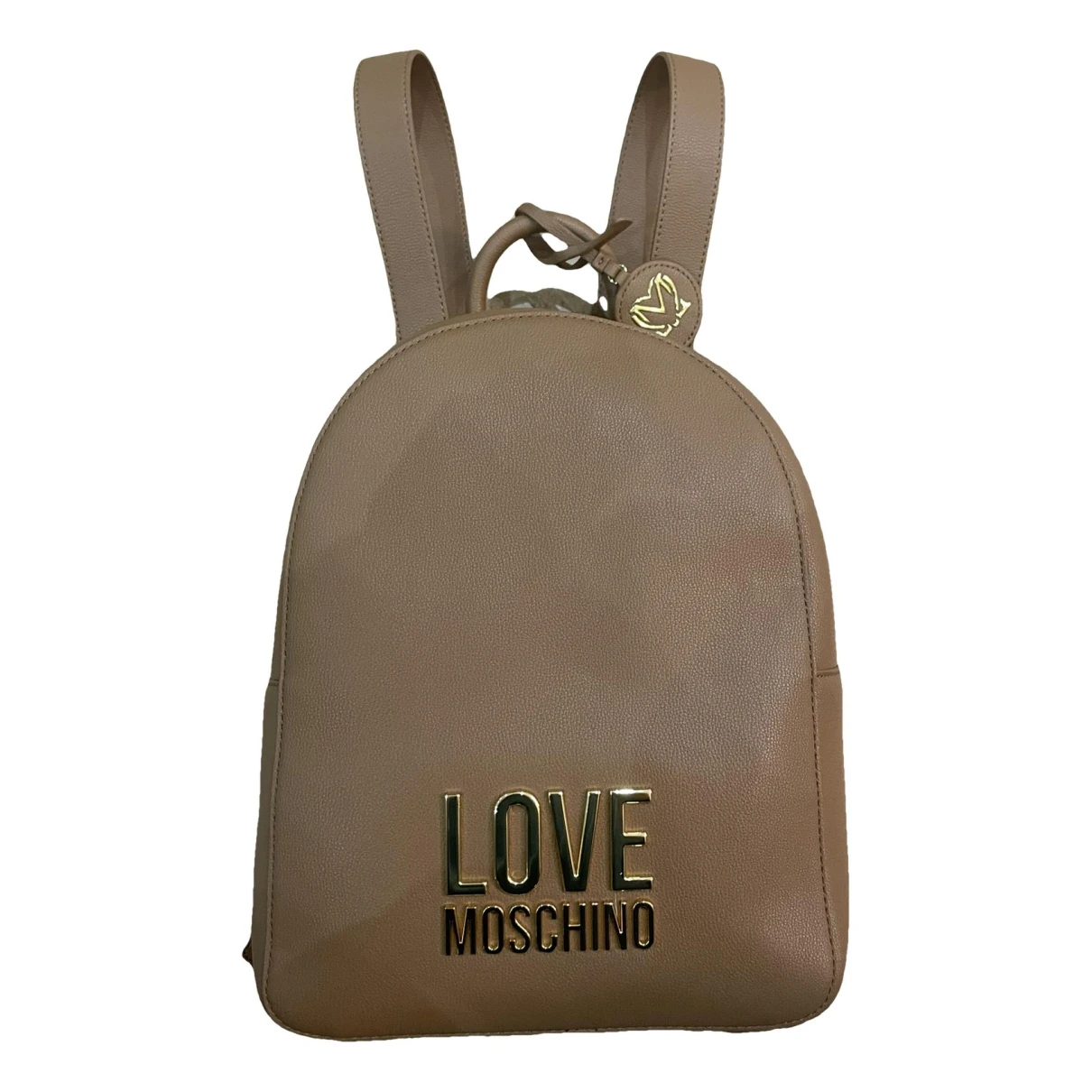 Pre-owned Moschino Love Leather Backpack In Brown