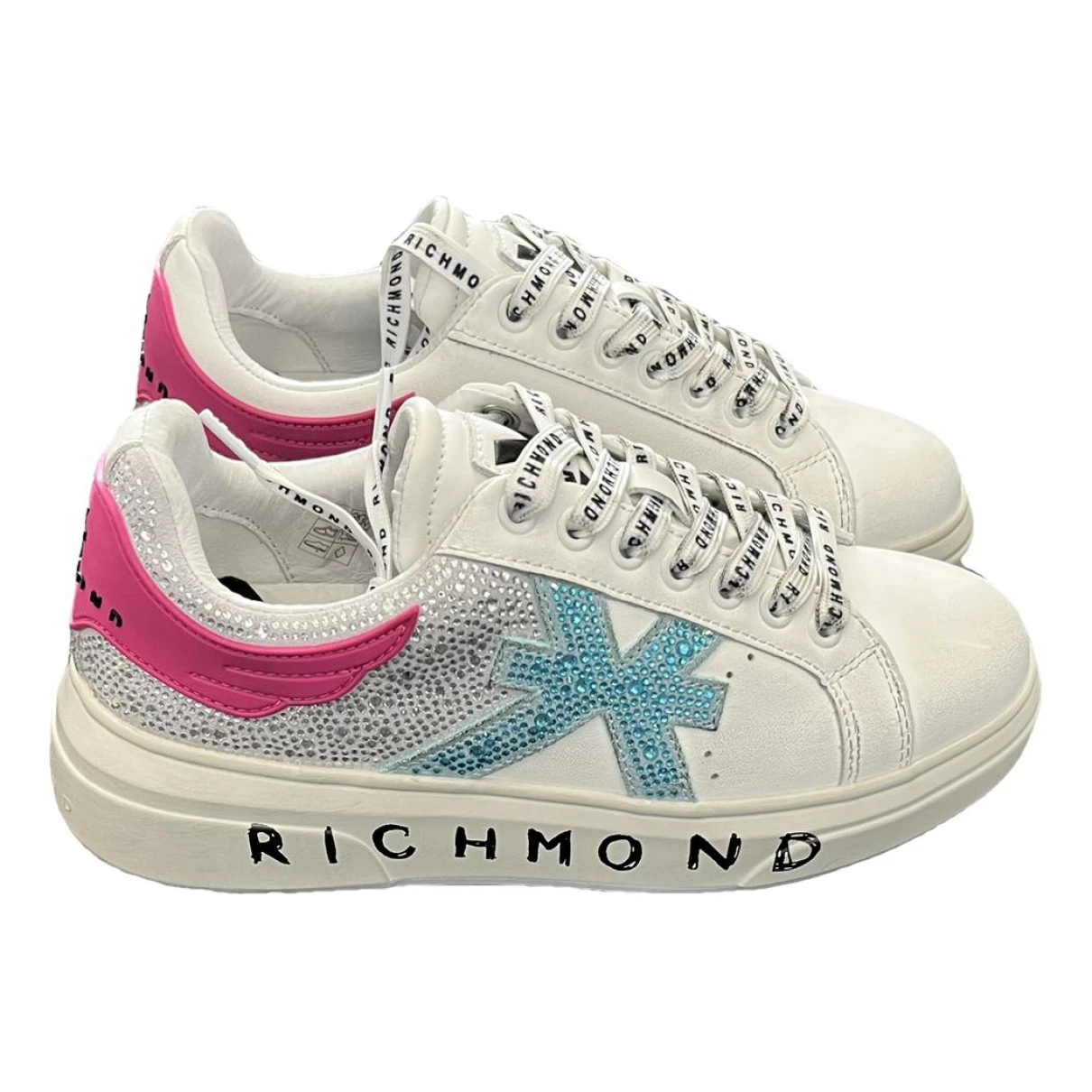 Pre-owned John Richmond Leather Trainers In White