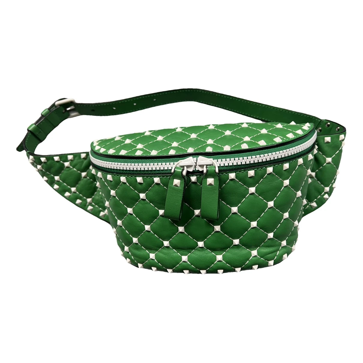 Pre-owned Valentino Garavani Rockstud Spike Leather Bag In Green