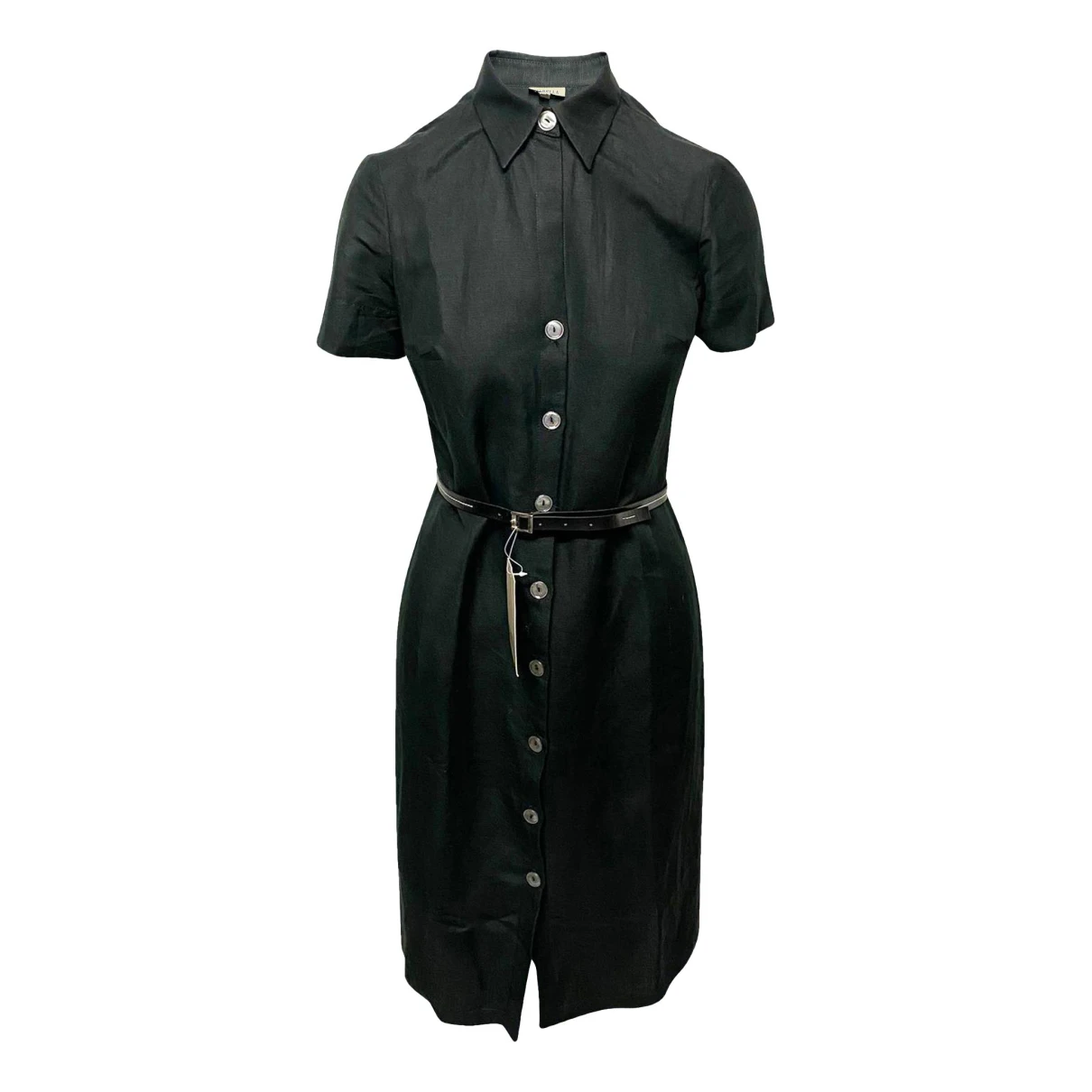 Pre-owned Marella Linen Dress In Black