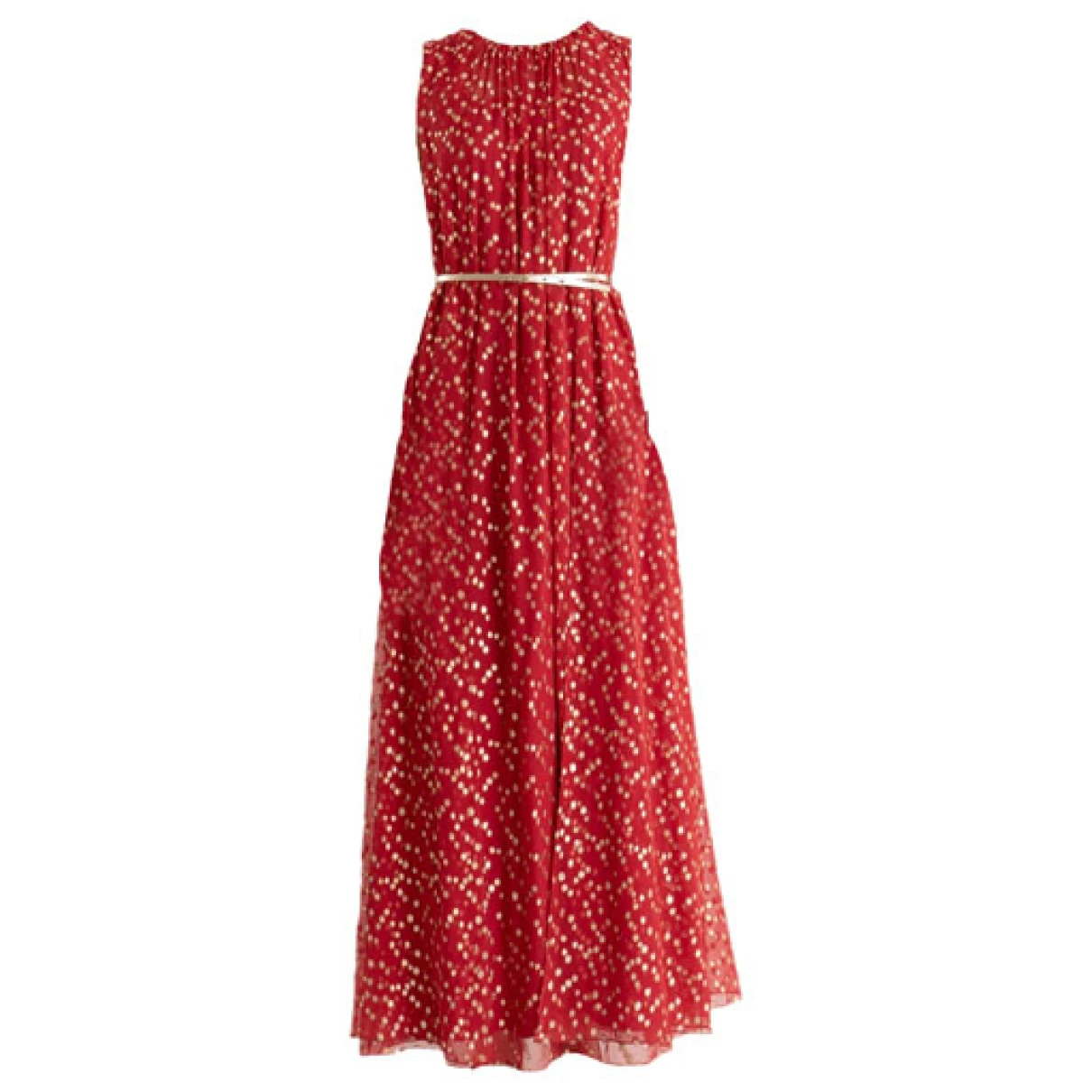 Pre-owned Max Mara Atelier Silk Maxi Dress In Red