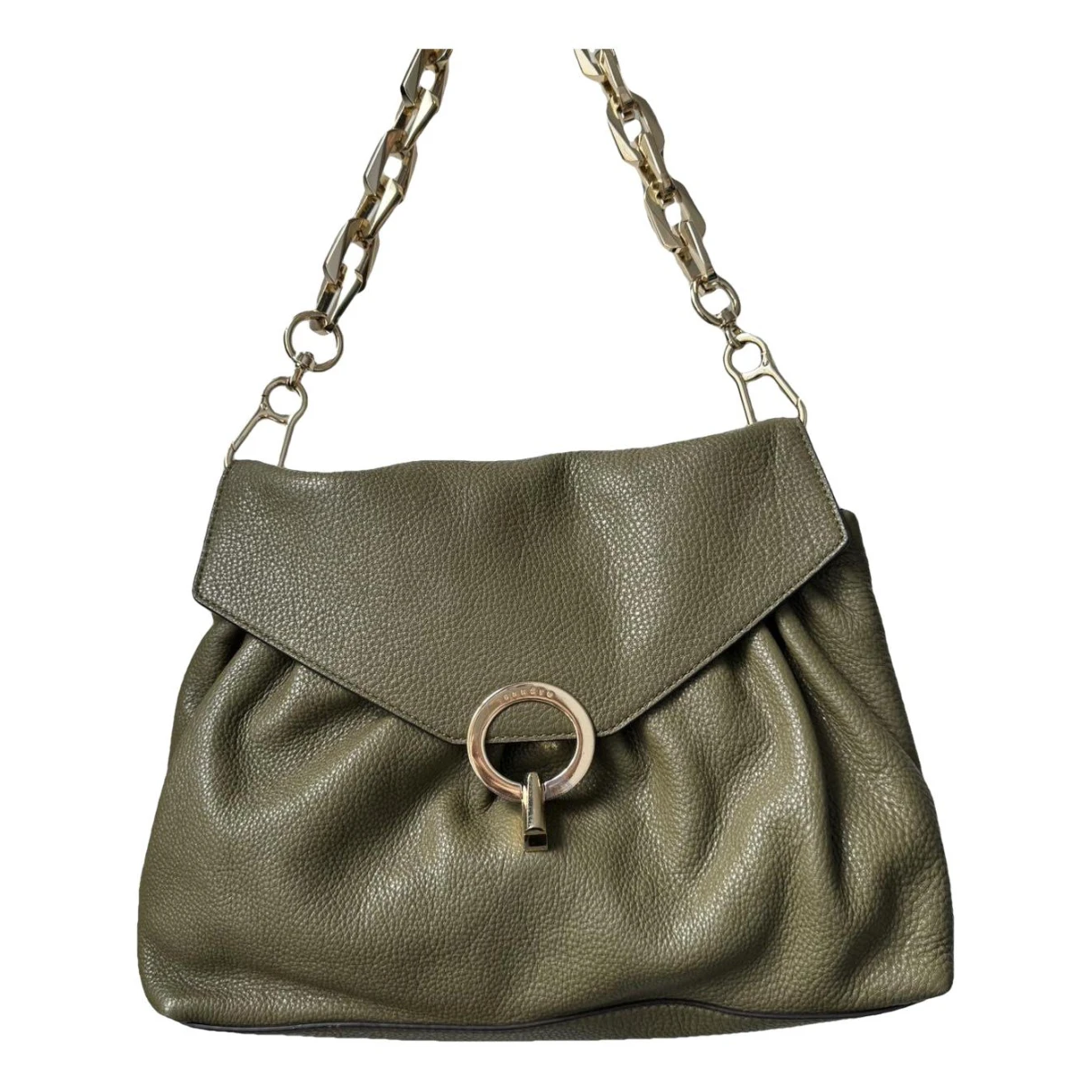 Pre-owned Sandro Yza Leather Handbag In Green
