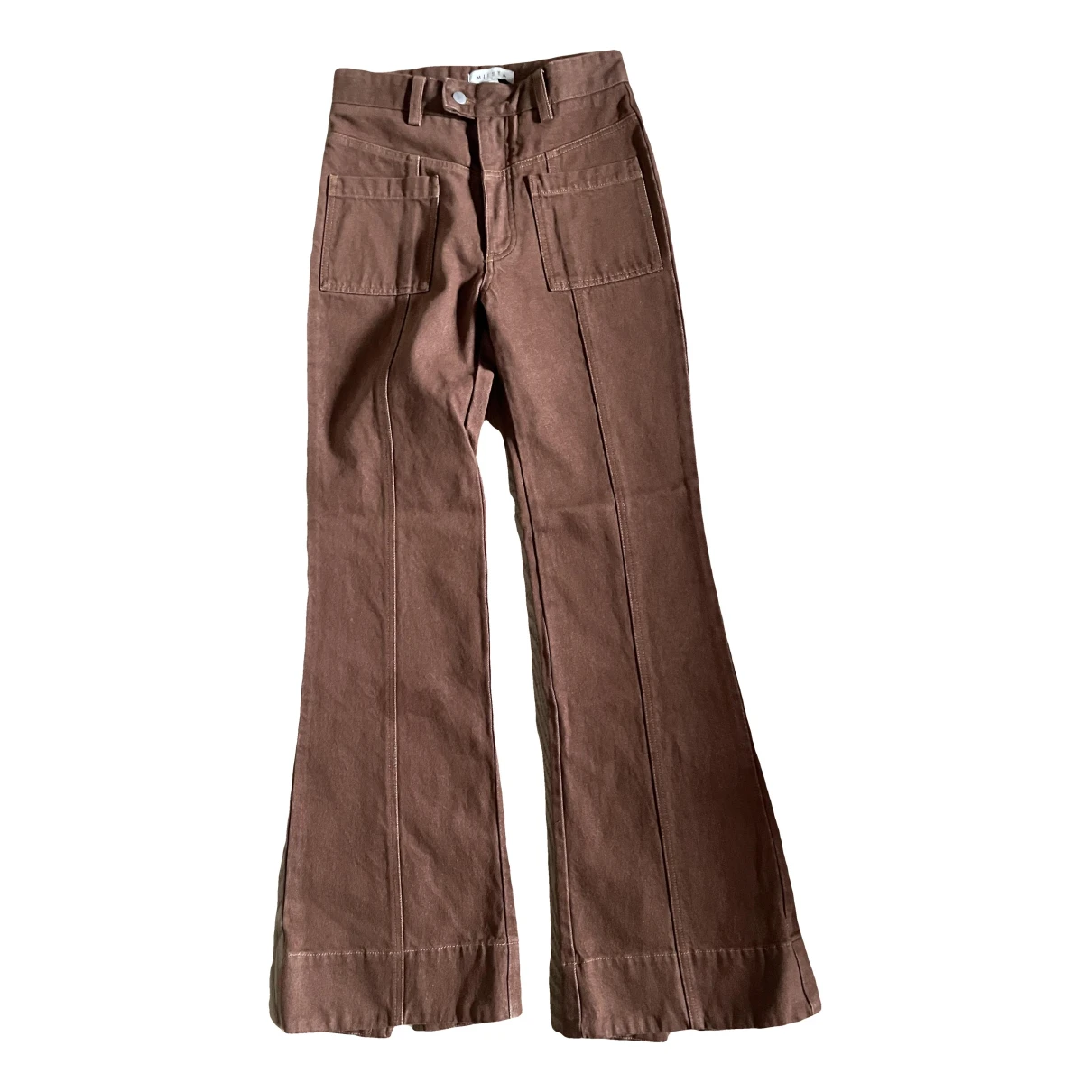 Pre-owned Miista Trousers In Brown
