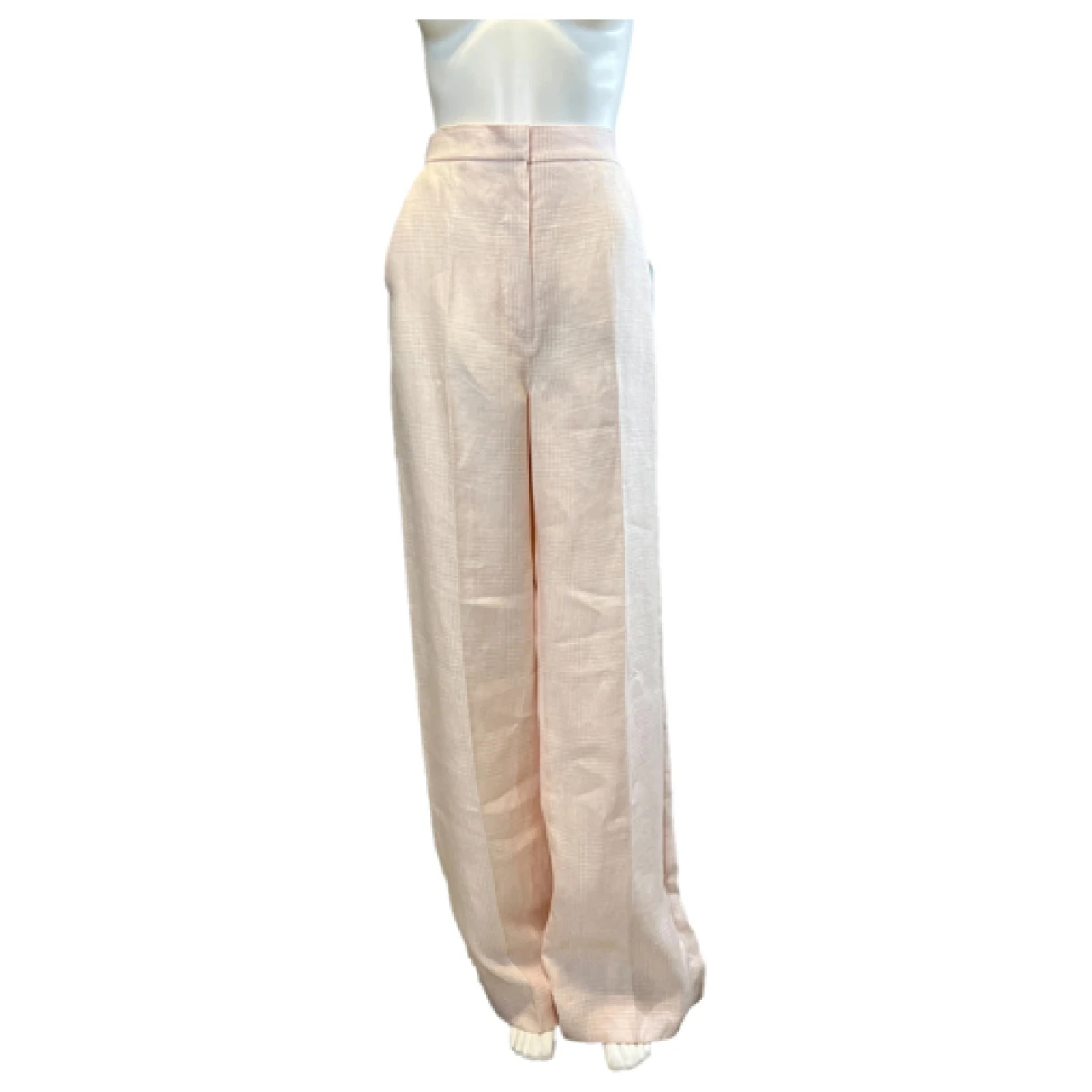 Pre-owned Max Mara Atelier Linen Straight Pants In Multicolour