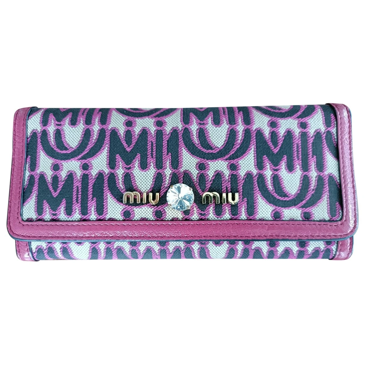 Pre-owned Miu Miu Cloth Wallet In Pink