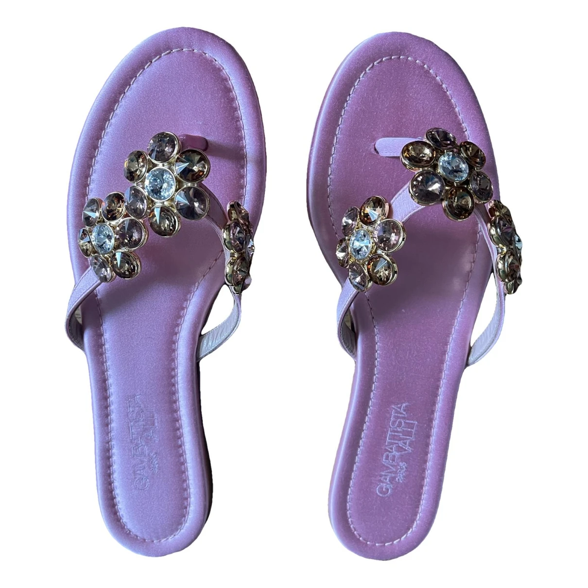 Pre-owned Giambattista Valli Leather Flip Flops In Pink