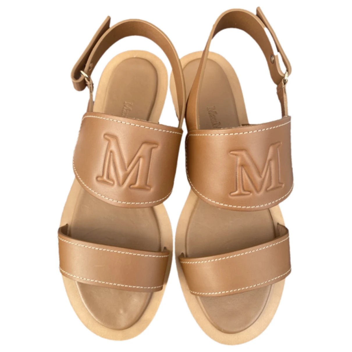 Pre-owned Max Mara Leather Sandals In Brown