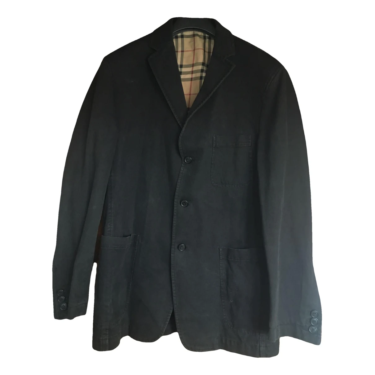 Pre-owned Burberry Wool Coat In Black