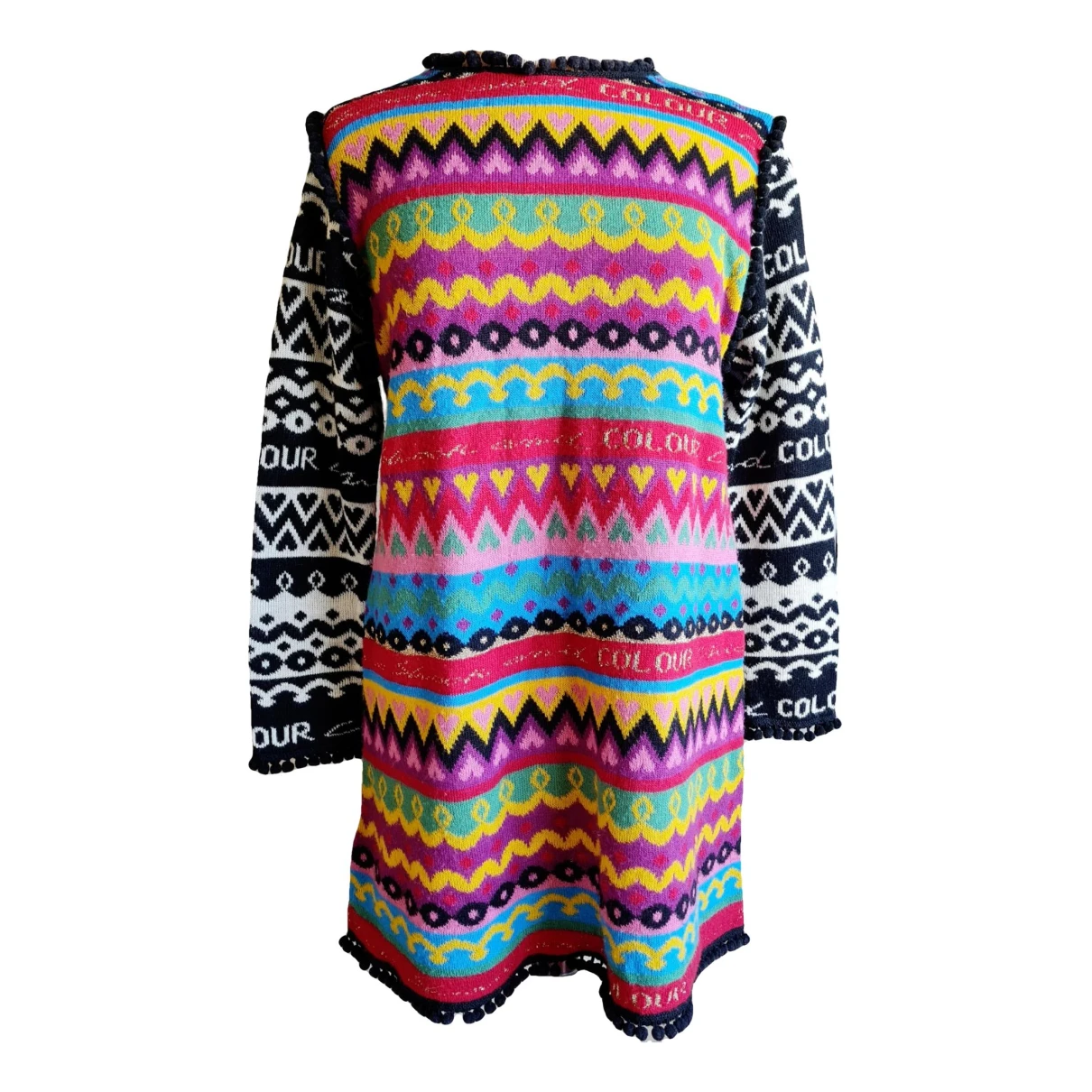 Pre-owned Moschino Wool Mid-length Dress In Multicolour