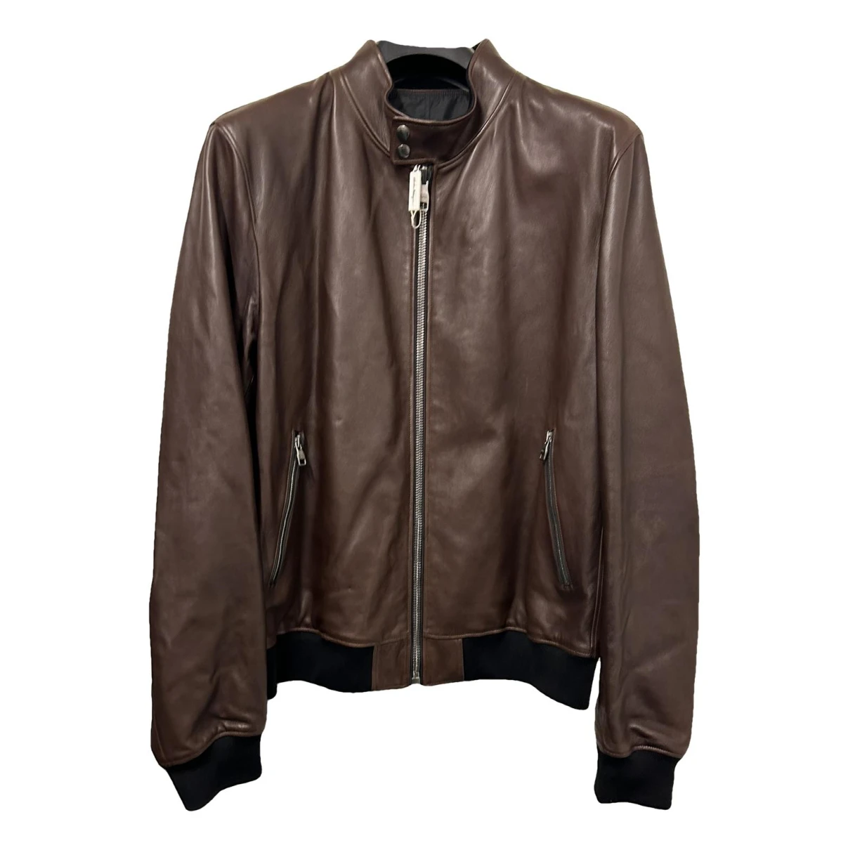 Pre-owned Ferragamo Leather Jacket In Brown