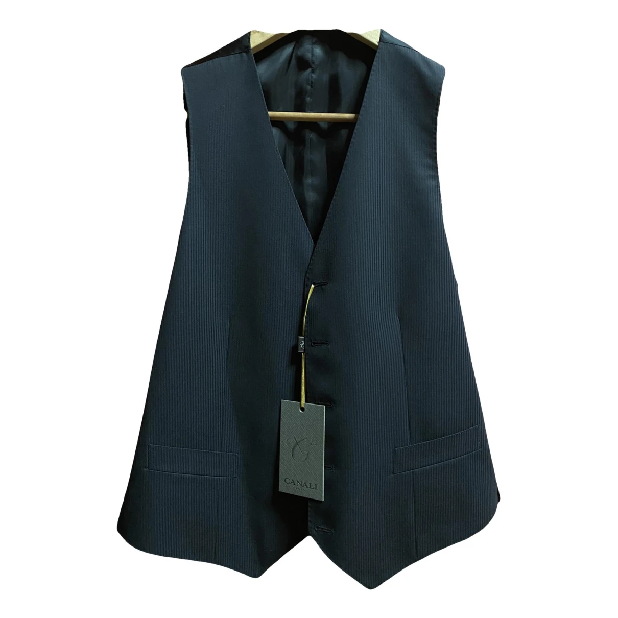 Pre-owned Canali Wool Vest In Black
