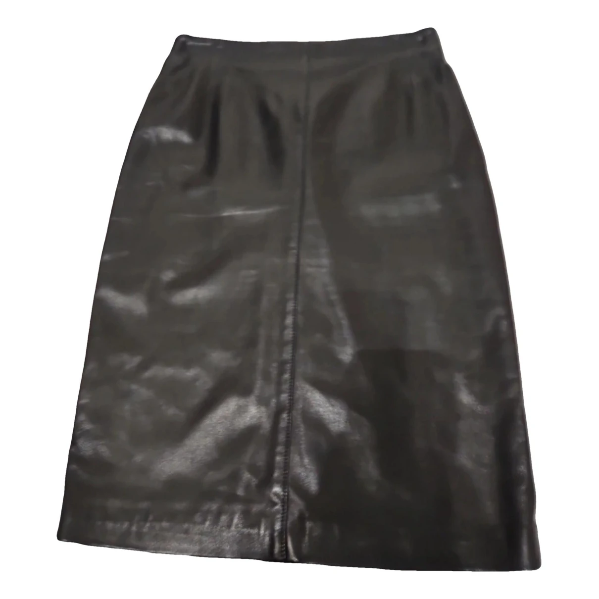 Pre-owned Ferragamo Leather Skirt In Black