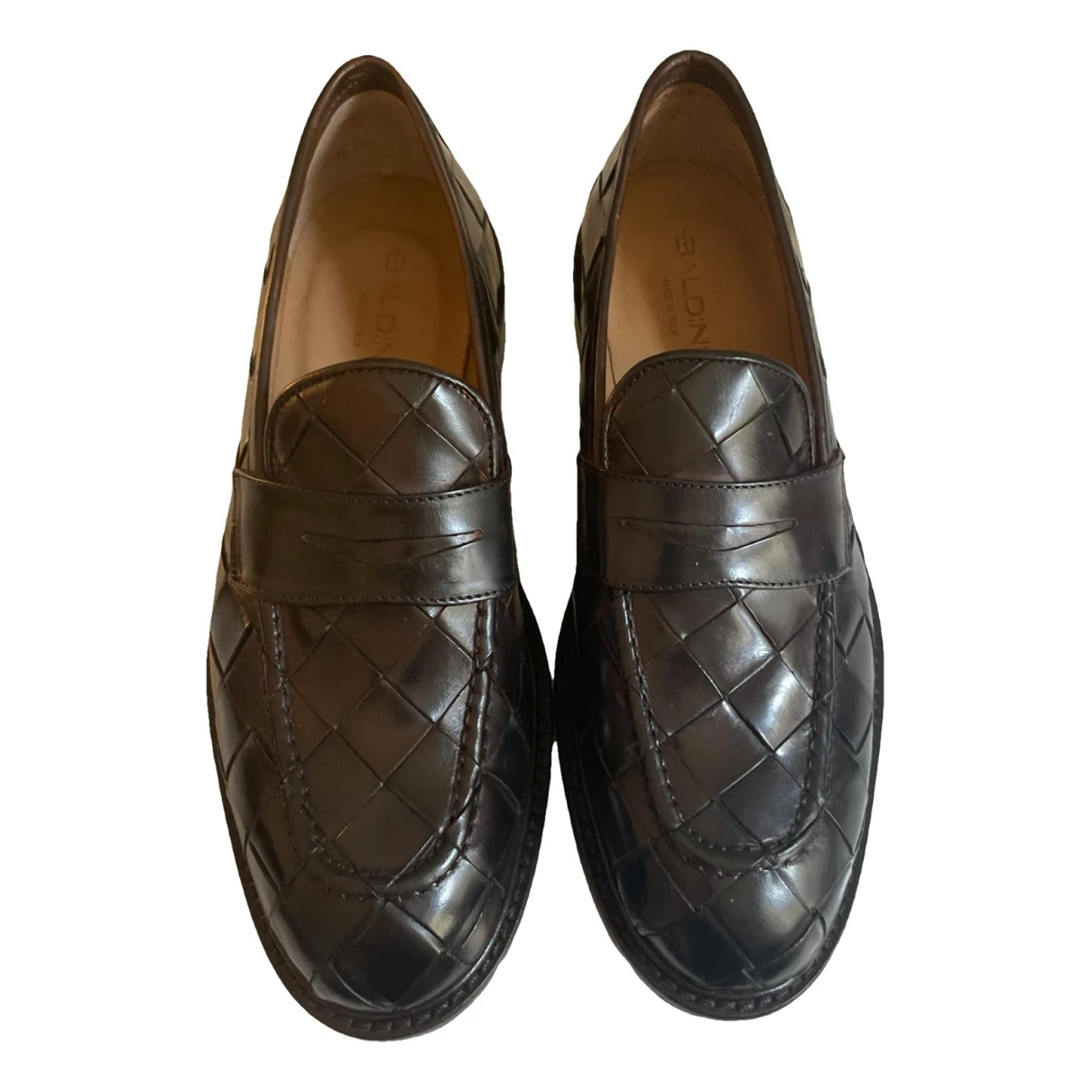 Pre-owned Baldinini Leather Flats In Brown