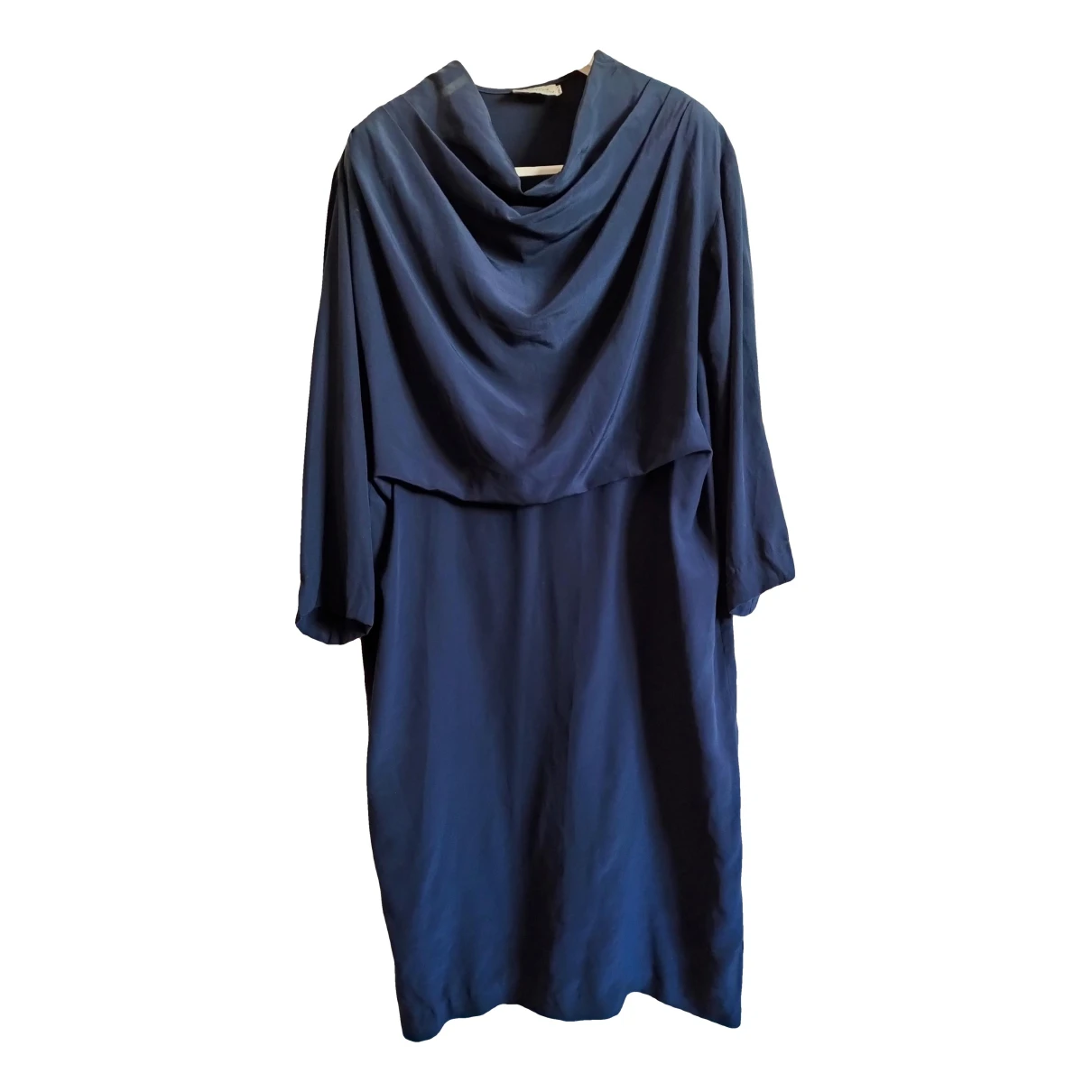 Pre-owned Max Mara Atelier Silk Mid-length Dress In Blue