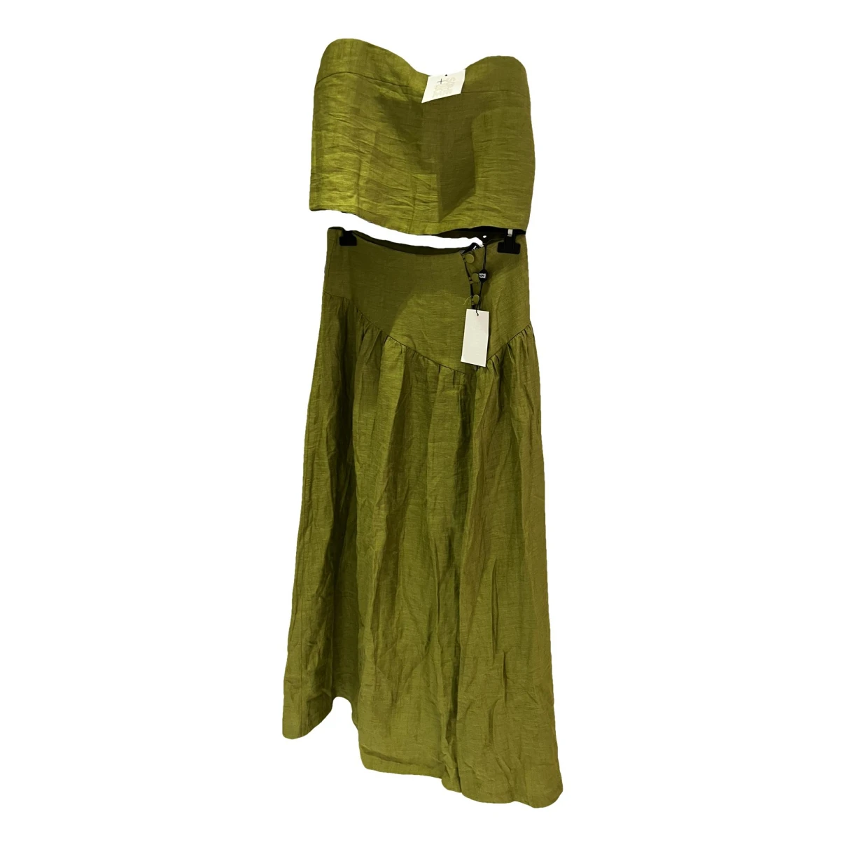 Pre-owned Sophie And Lucie Linen Maxi Skirt In Green