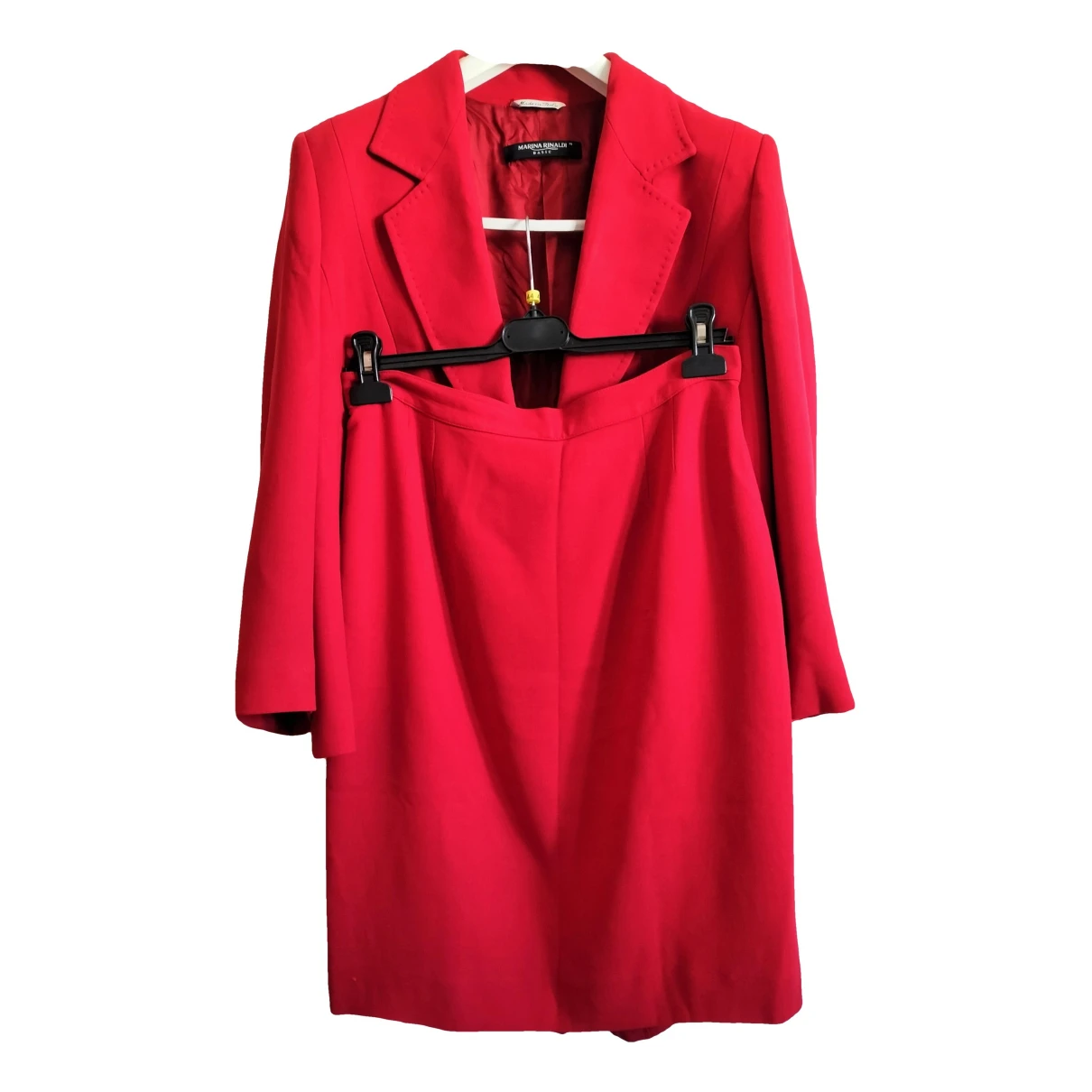 Pre-owned Marina Rinaldi Wool Mid-length Dress In Red