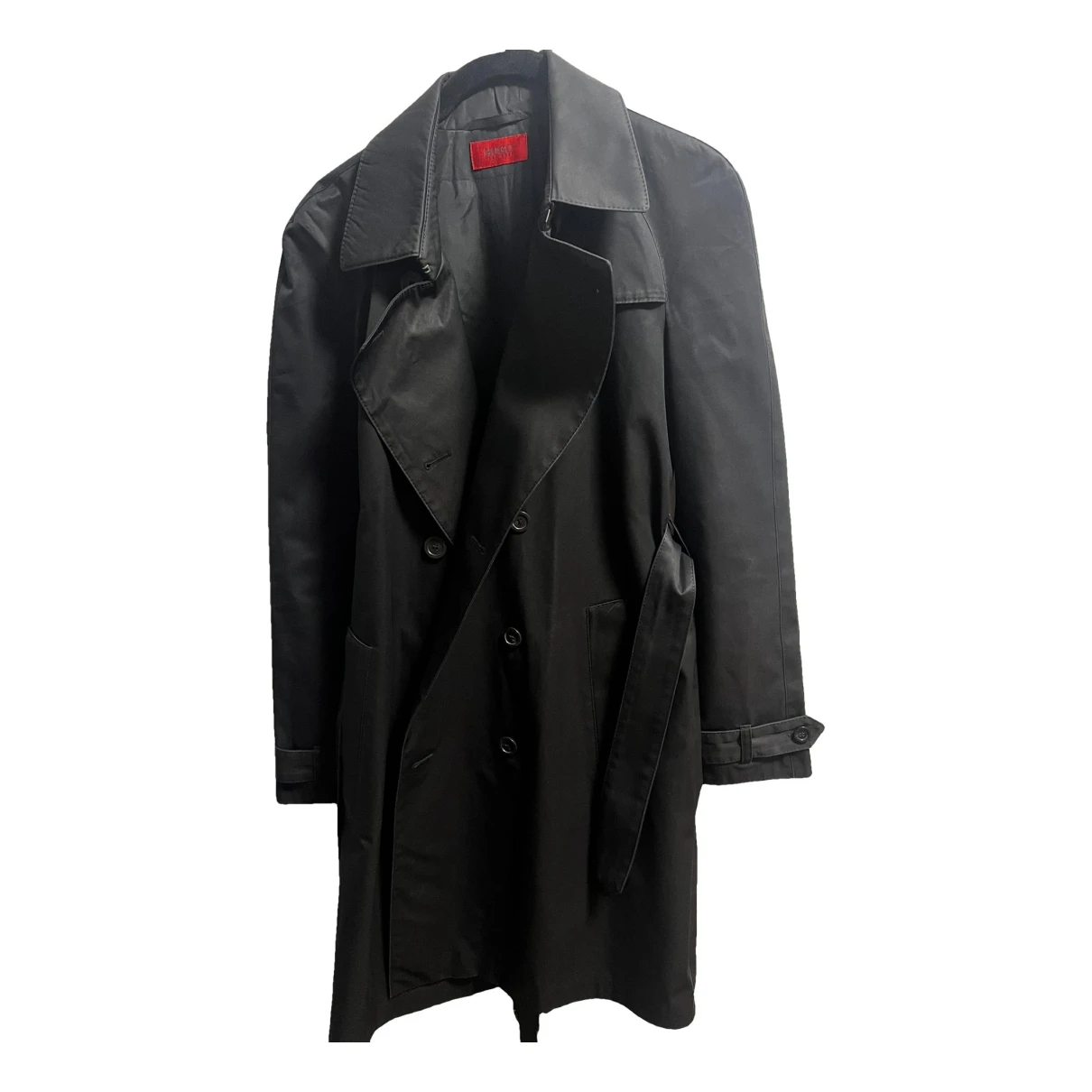 Pre-owned Hugo Boss Trench Coat In Black